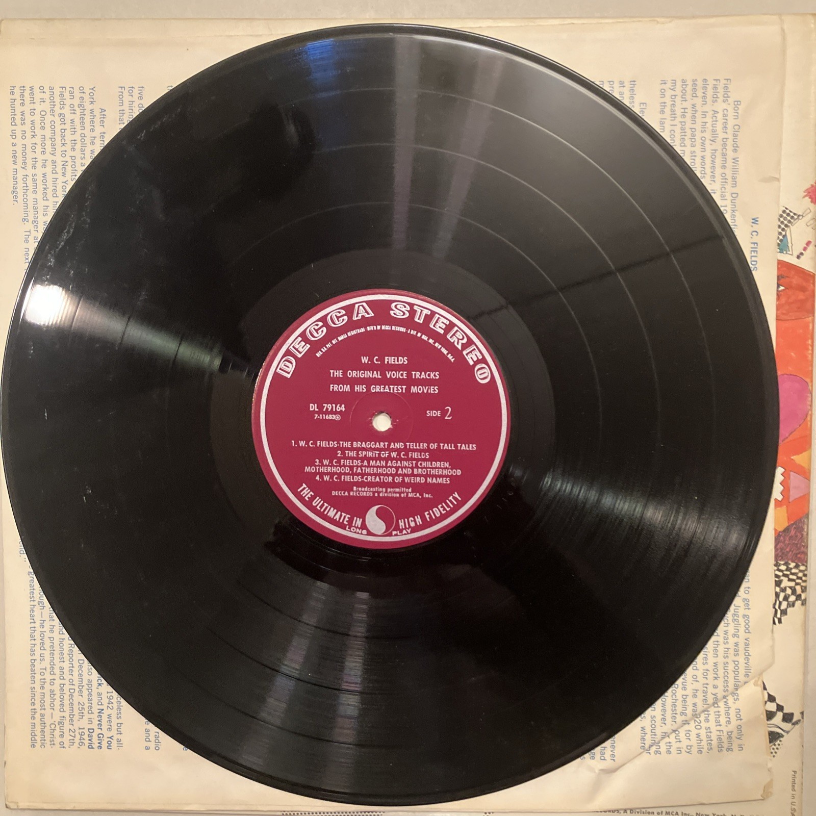 W.C. FIELDS THE ORIGINAL VOICE TRACKS FROM HIS GREATEST MOVIES VINYL LP