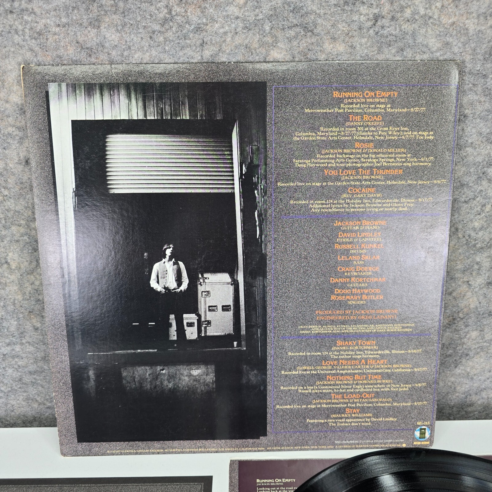 Jackson Browne – Running On Empty – 1977 – 12″ Vinyl Record LP – EX