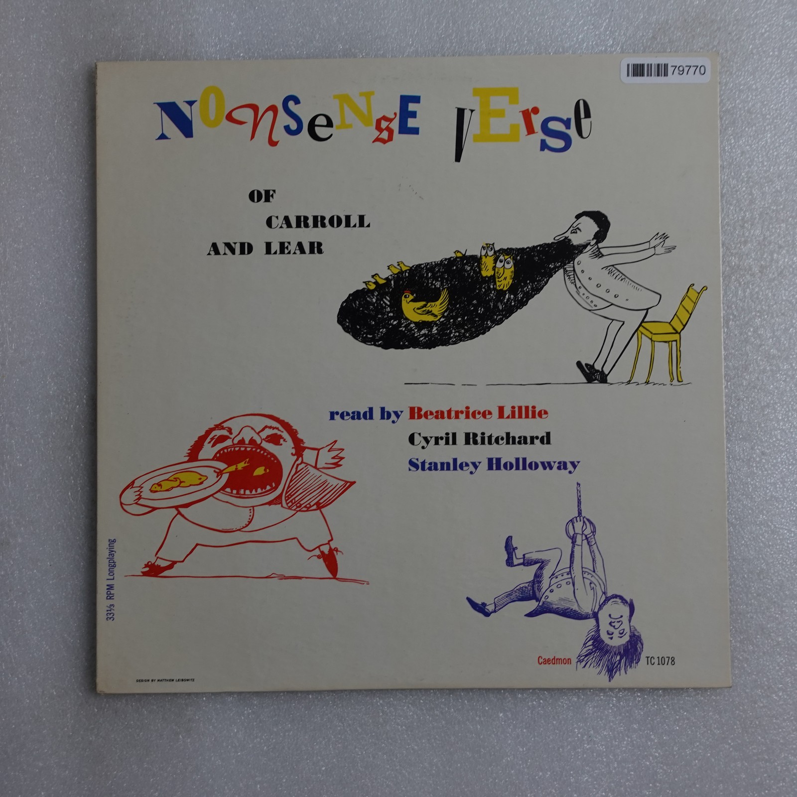 Lewis Carroll Carroll And Lear LP Vinyl Album Record Non-Music Children’s