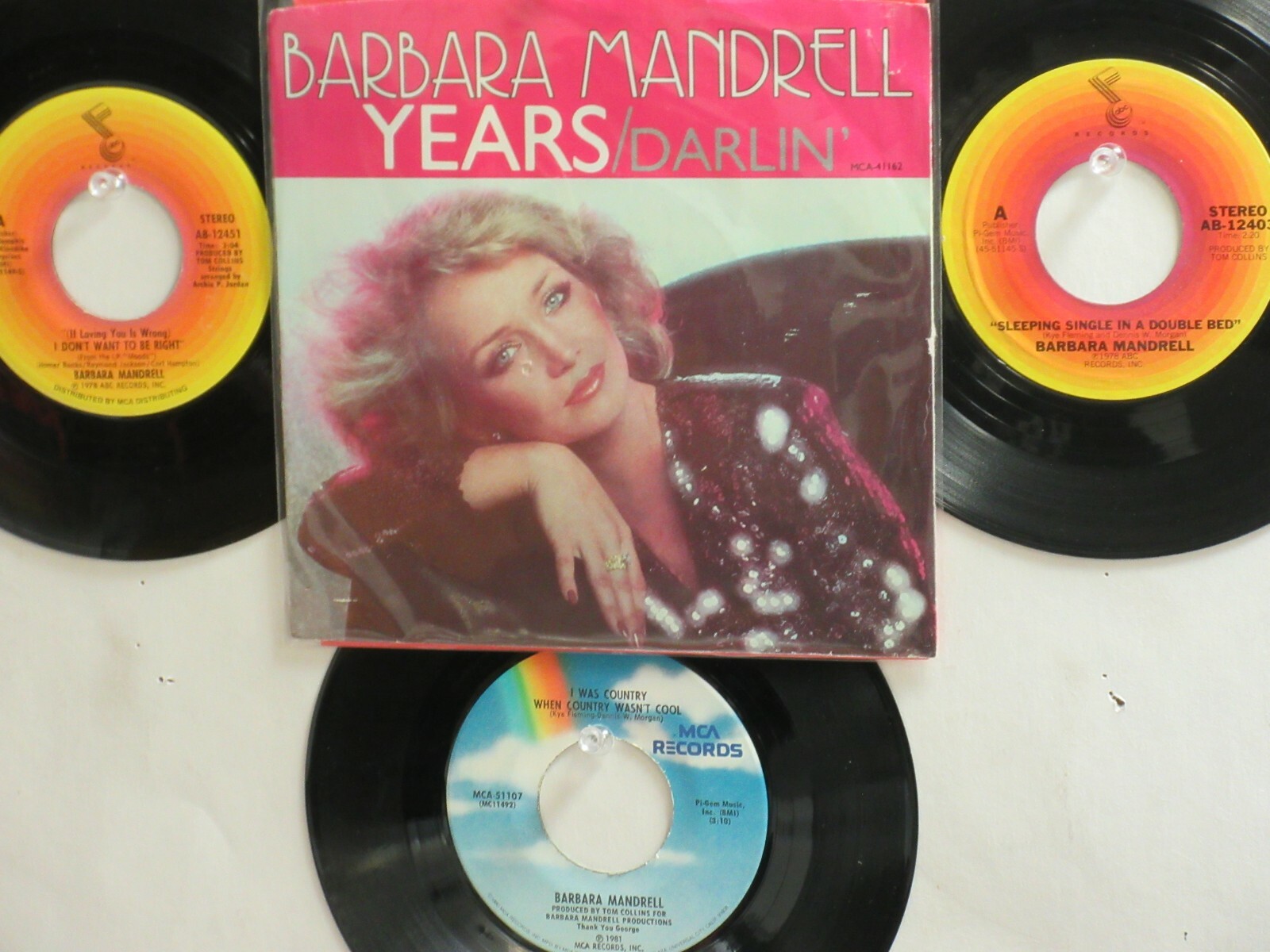 💥LOT OF 4 ‘ BARBARA MANDRELL’ HIT45’s+1PS THE 70’s&80’s!💥