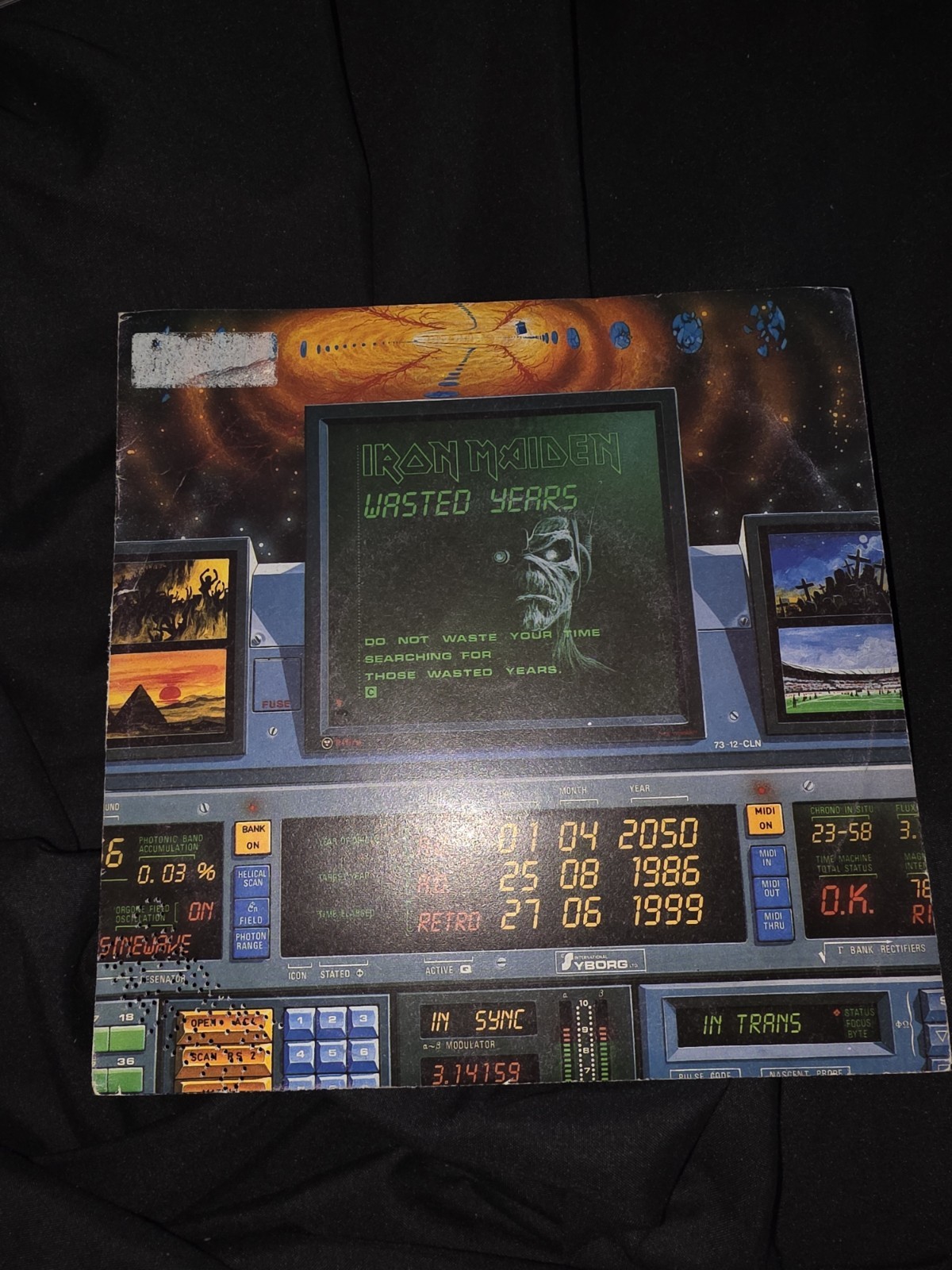 Iron Maiden Wasted Years 7″ Vinyl 1986 Italian Promo EMI Factory Punch EX/VG+