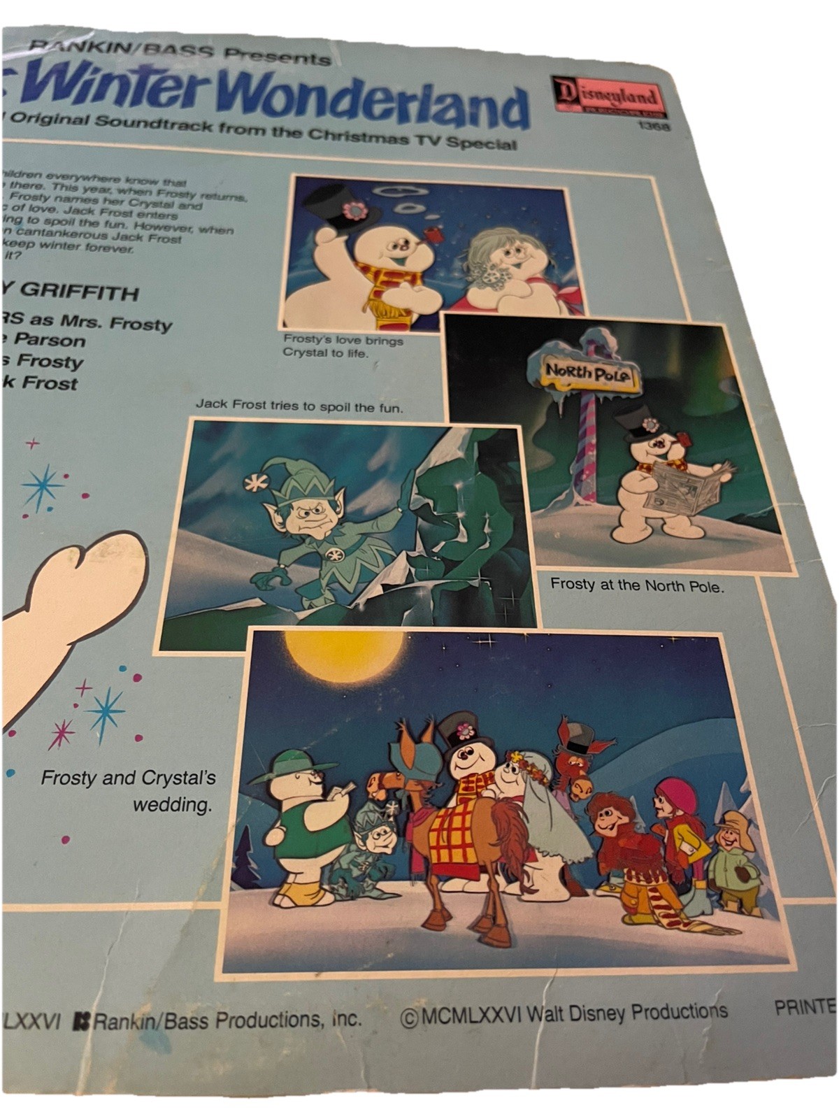 1976 Frosty’s Winter Wonderland LP Vinyl Narrated by Andy Griffith Disneyland