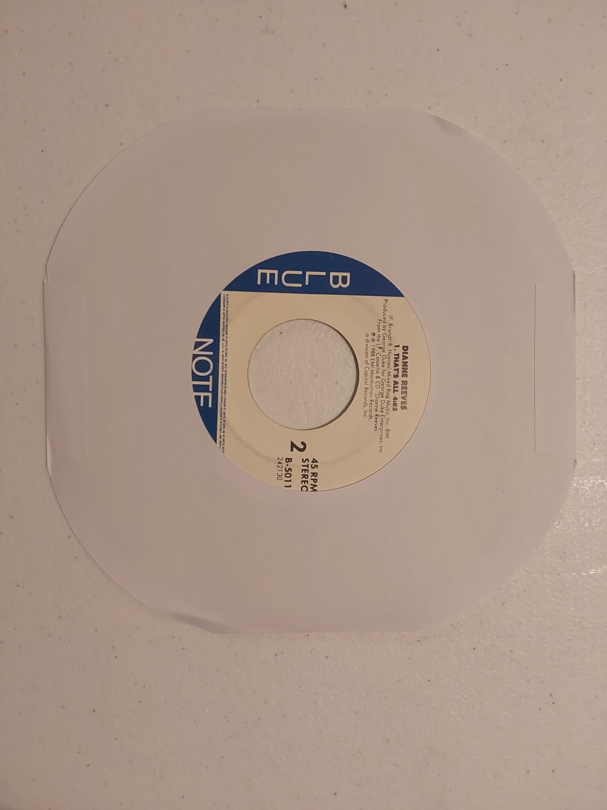 DIANNE REEVES~ BETTER DAYS REMIX~ THAT’S ALL~ 7″~ 45 RPM ~ BLUE NOTE ~ Vinyl