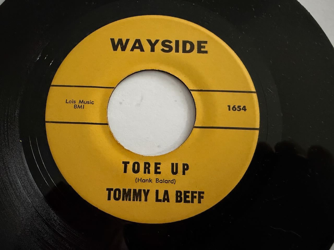 Tommy La Beef 45 “Tore Up” Wayside ~ Sleepy ~ Rockabilly ~ 1970’s Repro ~ NM