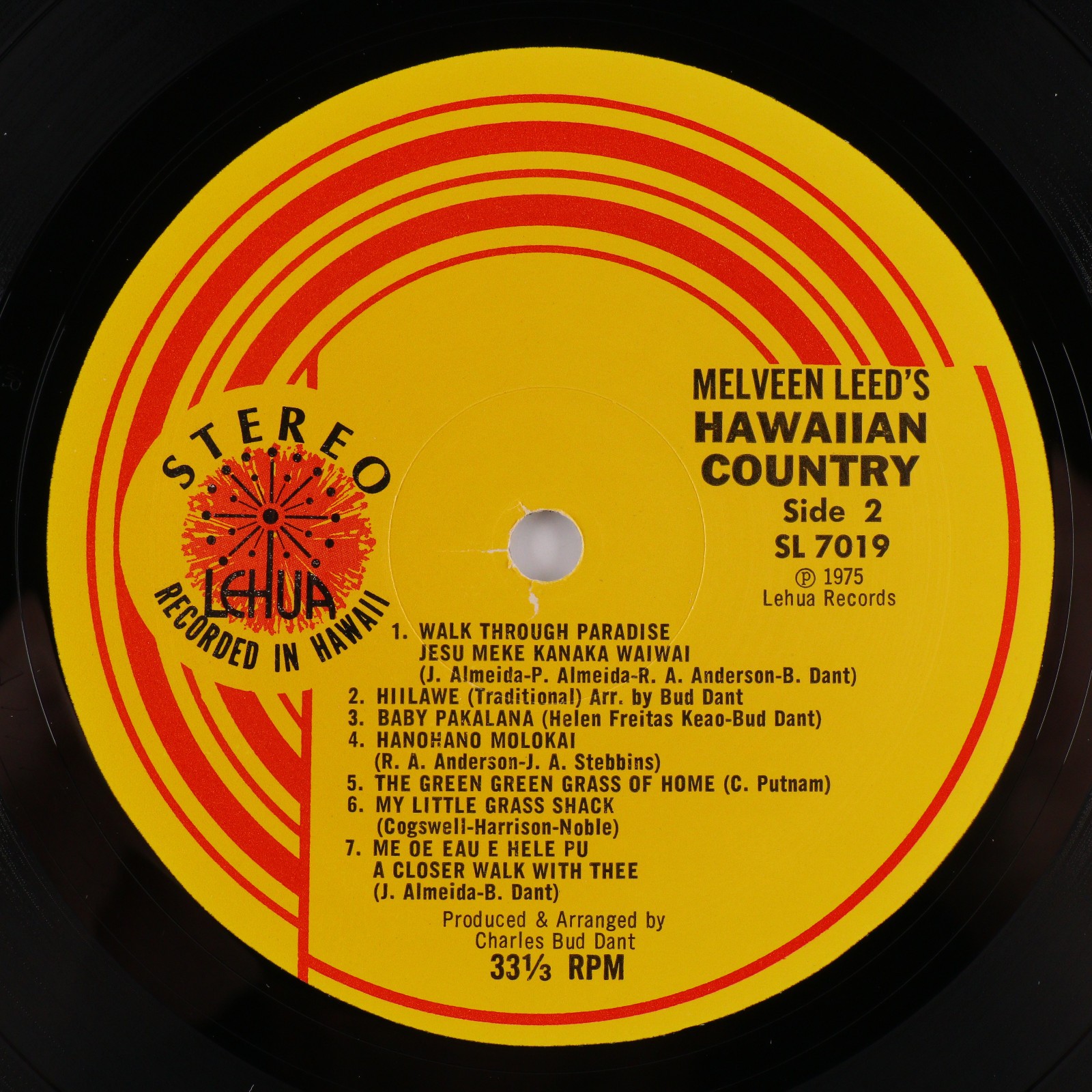 Melveen Leed’s Hawaiian Country 1975 Stereo 12″ LP Vinyl Record SL 7019
