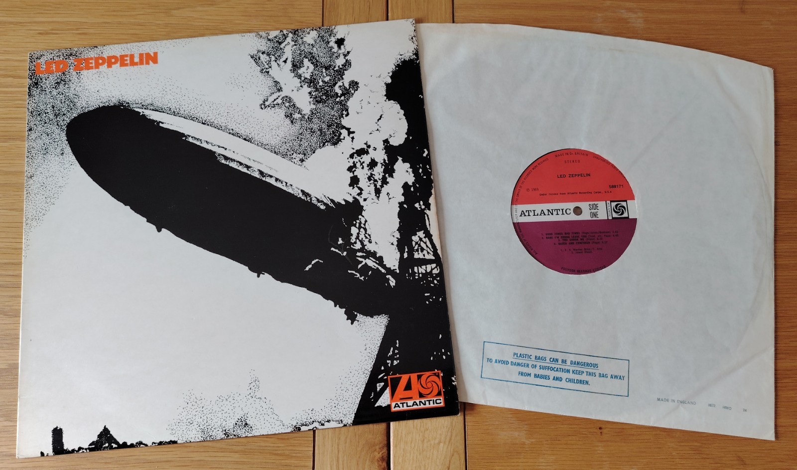 LED ZEPPELIN 1 UK PRESS ORANGE A 1-B 4 RED/PLUM LABEL LP TOP VINYL/SOUND NM!!!
