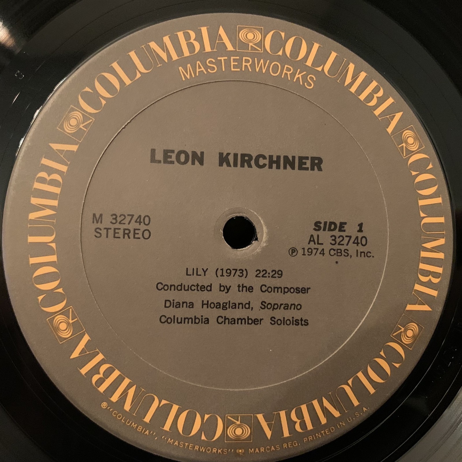 KIRCHNER Lily / String Quartet No. 2 – Electronics, LENOX QUT – COLUMBIA ST LP
