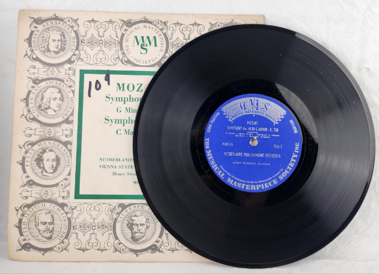MMS-65 Mozart Symphony No. 40 G Minor K.550 & 34 C Major K.338 10″ Vinyl LP