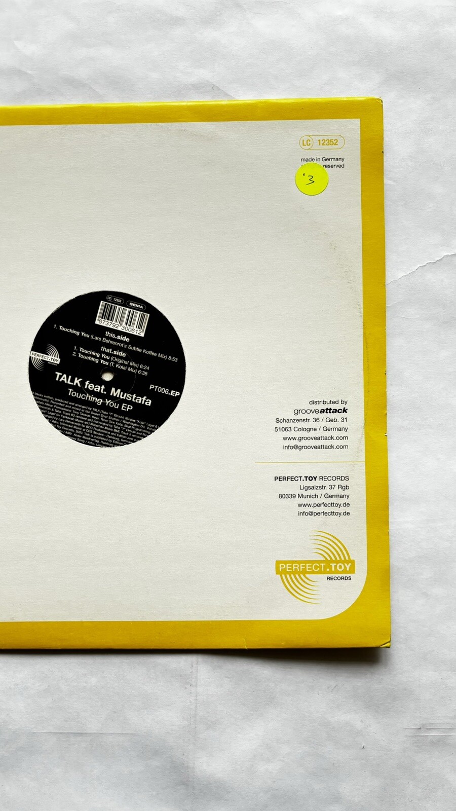 Talk Feat Mustafa Touching You EP 12” Vinyl Record Perfect Toy Deep House Jazz