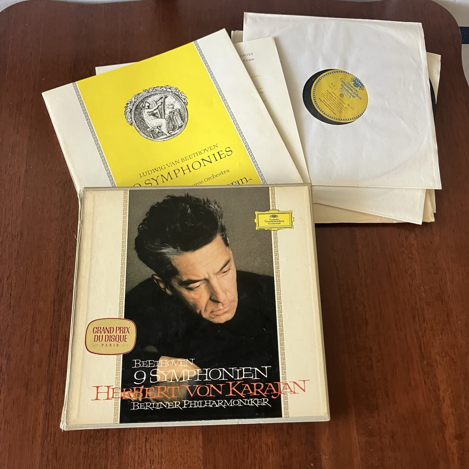 Beethoven Ninth Symphony Box Set Deutsche Grammophon Karajan Big Tulips EX