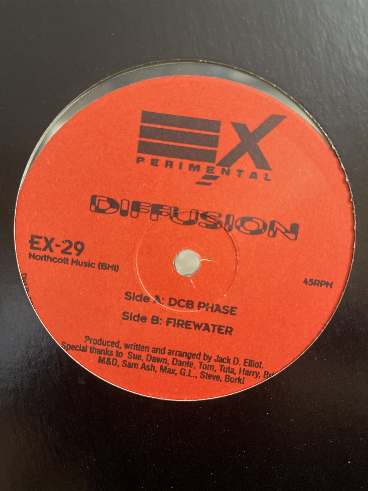 Diffusion – DCB Phase/Firewater – EXperimental – EX-29 – 12” LP Clear Vinyl VG+