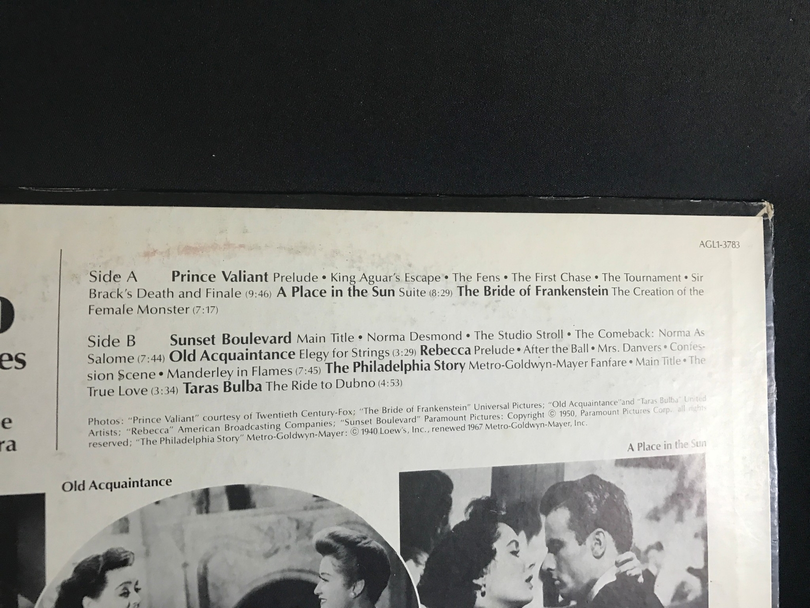 VINTAGE 1978 SUNSET BOULEVARD+CLASSIC FILM SCORES FRANZ WAXMAN MOVIE Soundtrack