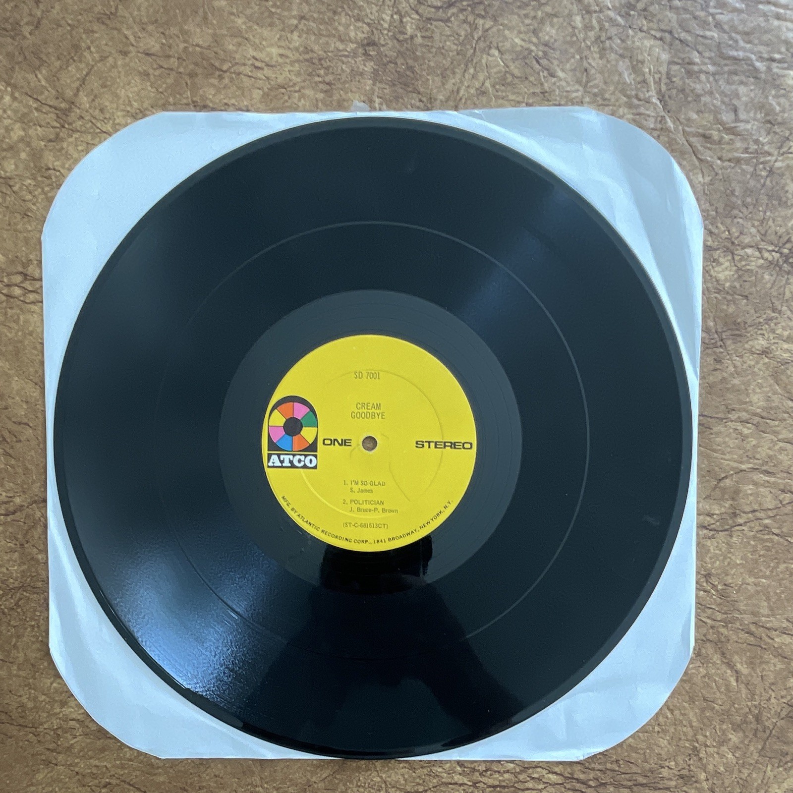 Cream Goodbye ATCO SD 7001 12″ Black Vinyl LP Record Stereo Paper Sleeve