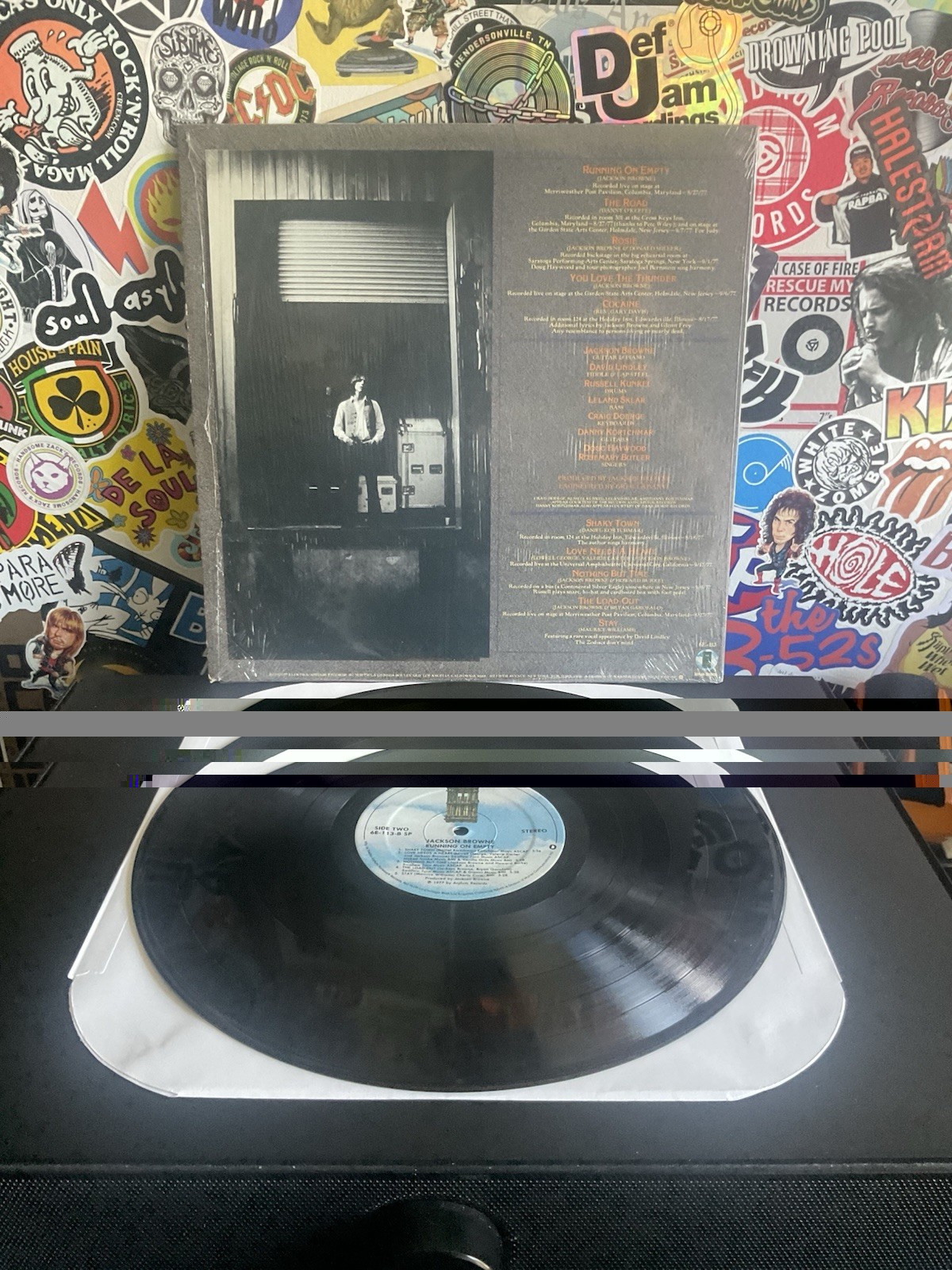 JACKSON BROWNE Running On Empty VG++ VINYL W/HYPE STICKER & TOUR BOOKLET