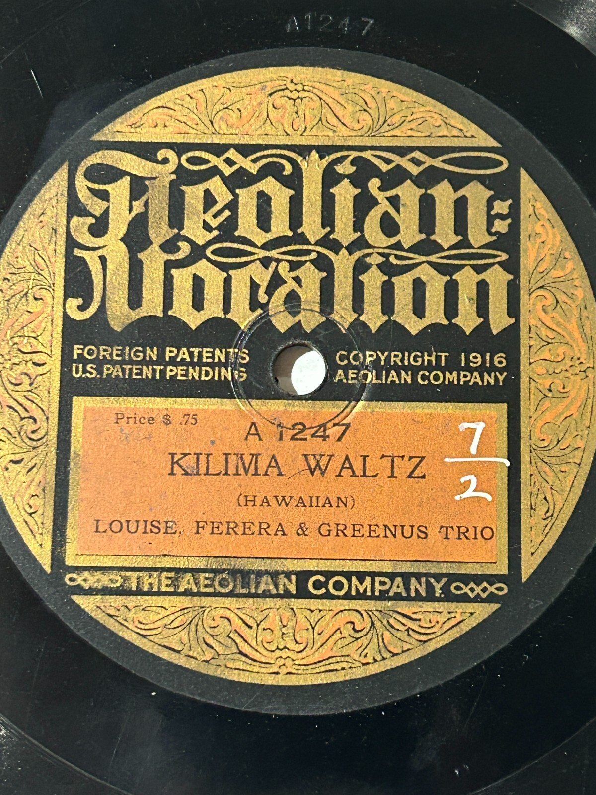 Louise, Ferera And Greenus – Kilima Waltz / Moanalua Hula Medley Hawaiian 78RPM