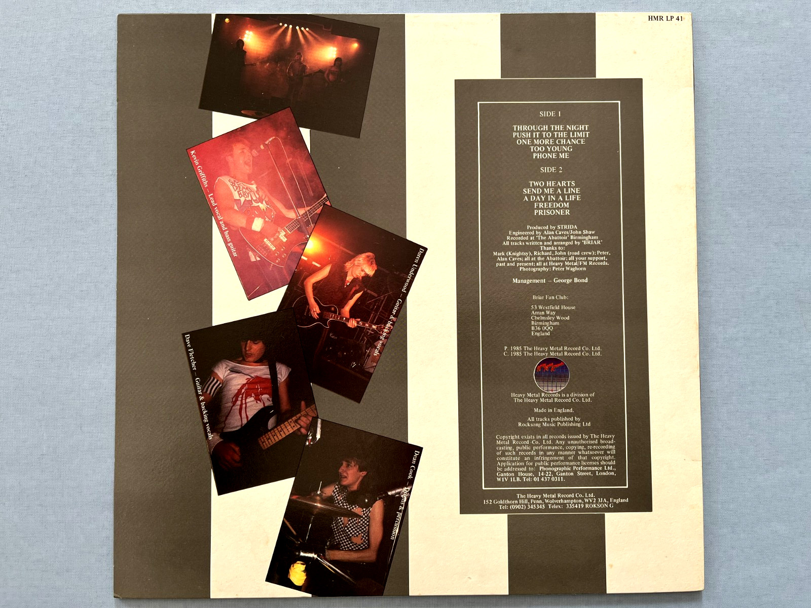 BRIAR TOO YOUNG 1985 UK LTD ED POSTER + 7″ VINYL LP MINT- NWOBHM METAL ROCK