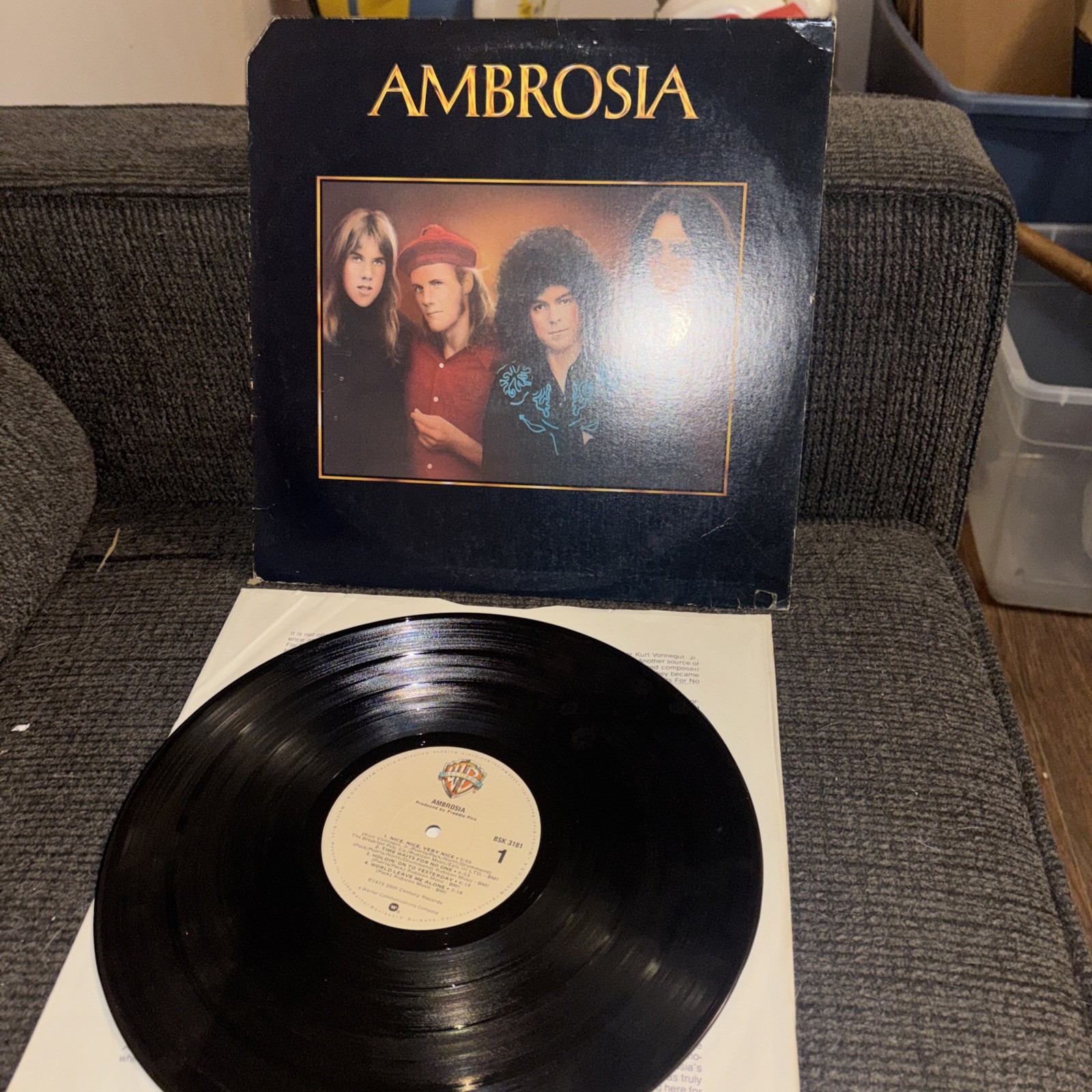 AMBROSIA Self-Titled BSK-3181 LP Vinyl Sleeve Lyrics 1978 Warner Bros. #owen