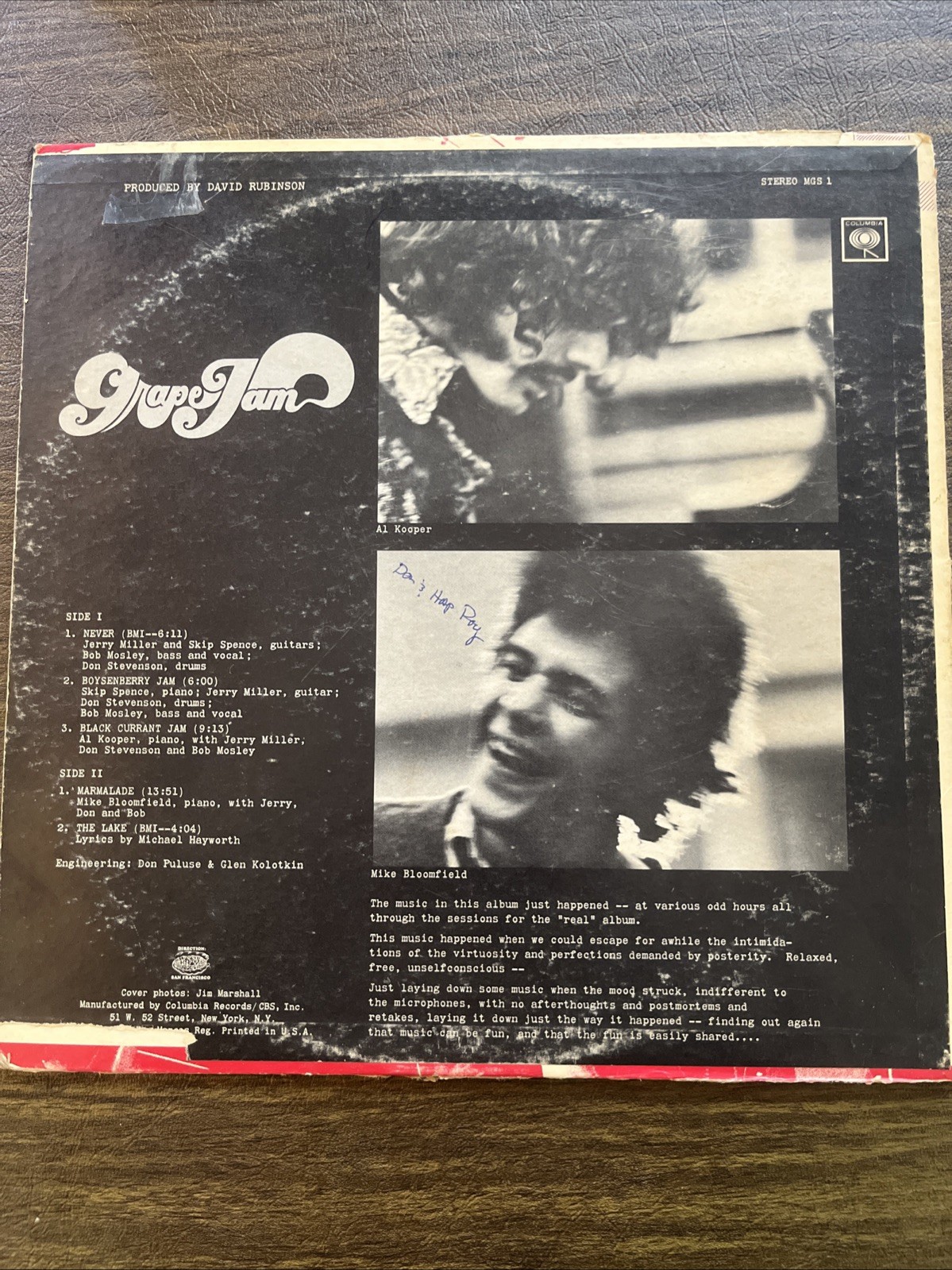 Moby Grape 1968 Vinyl LP Grape Jam Record
