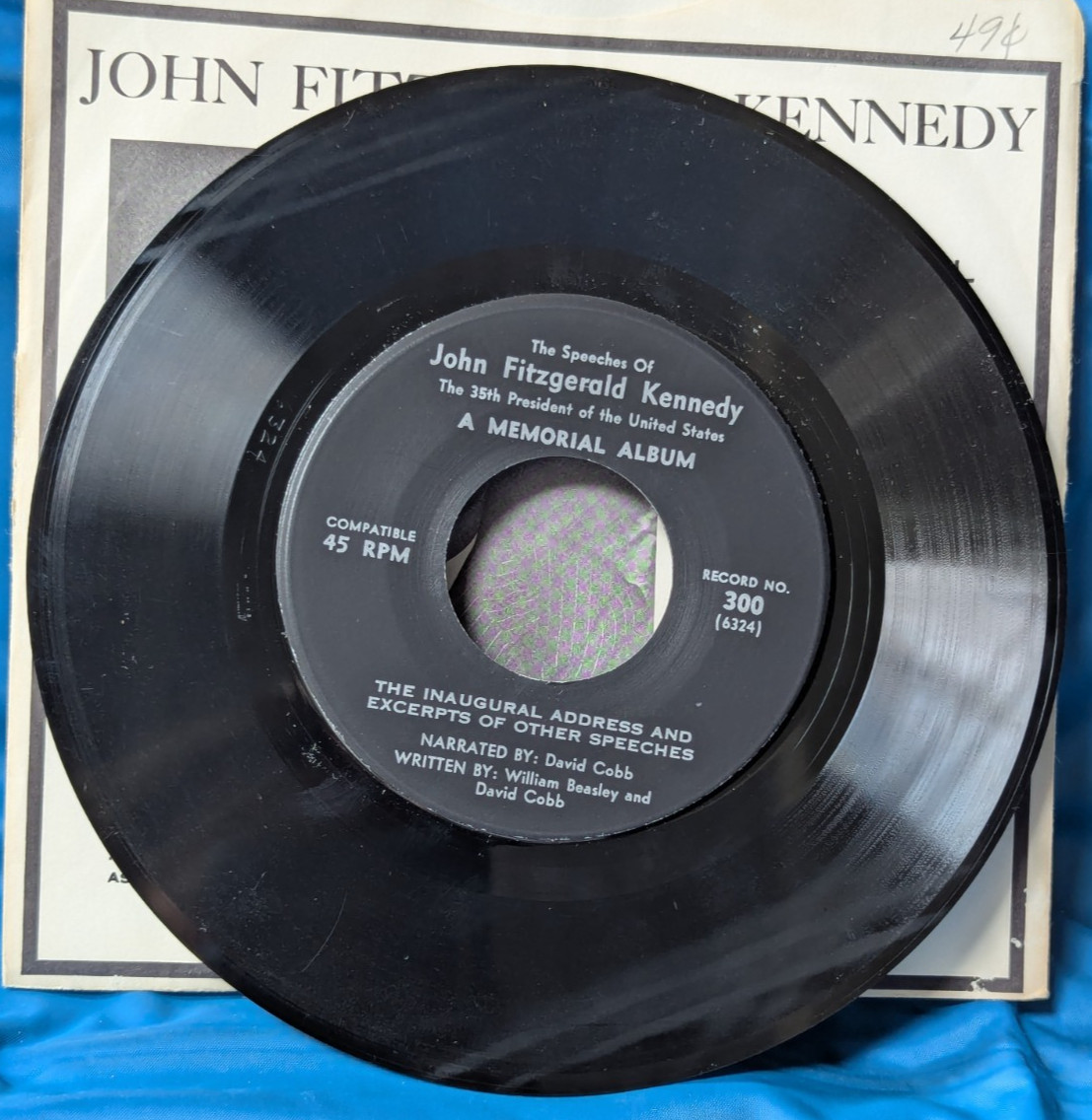 President John F Kennedy Lot of 2 7″ Records ~ Inagural Address & Memorial Album