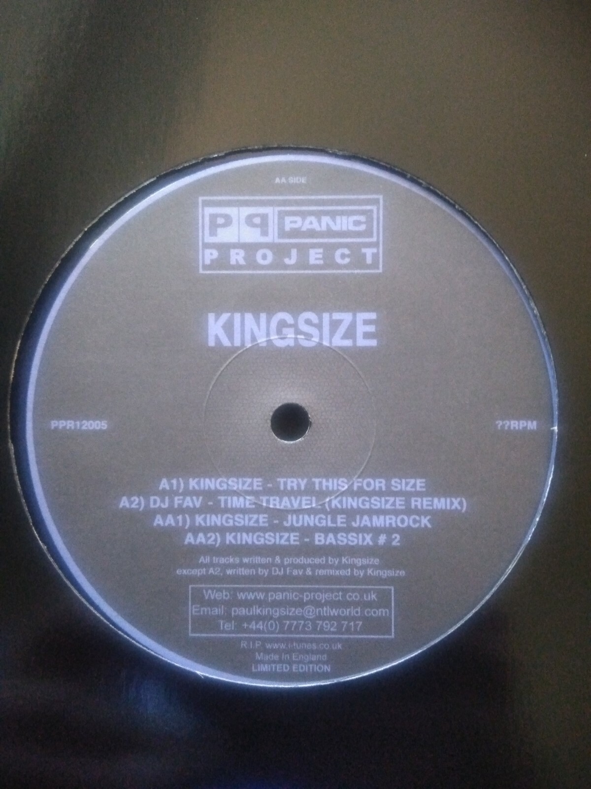 Kingsize DJ FAV Damian Marley – Project Panic – Hardcore Jungle Vinyl VG+