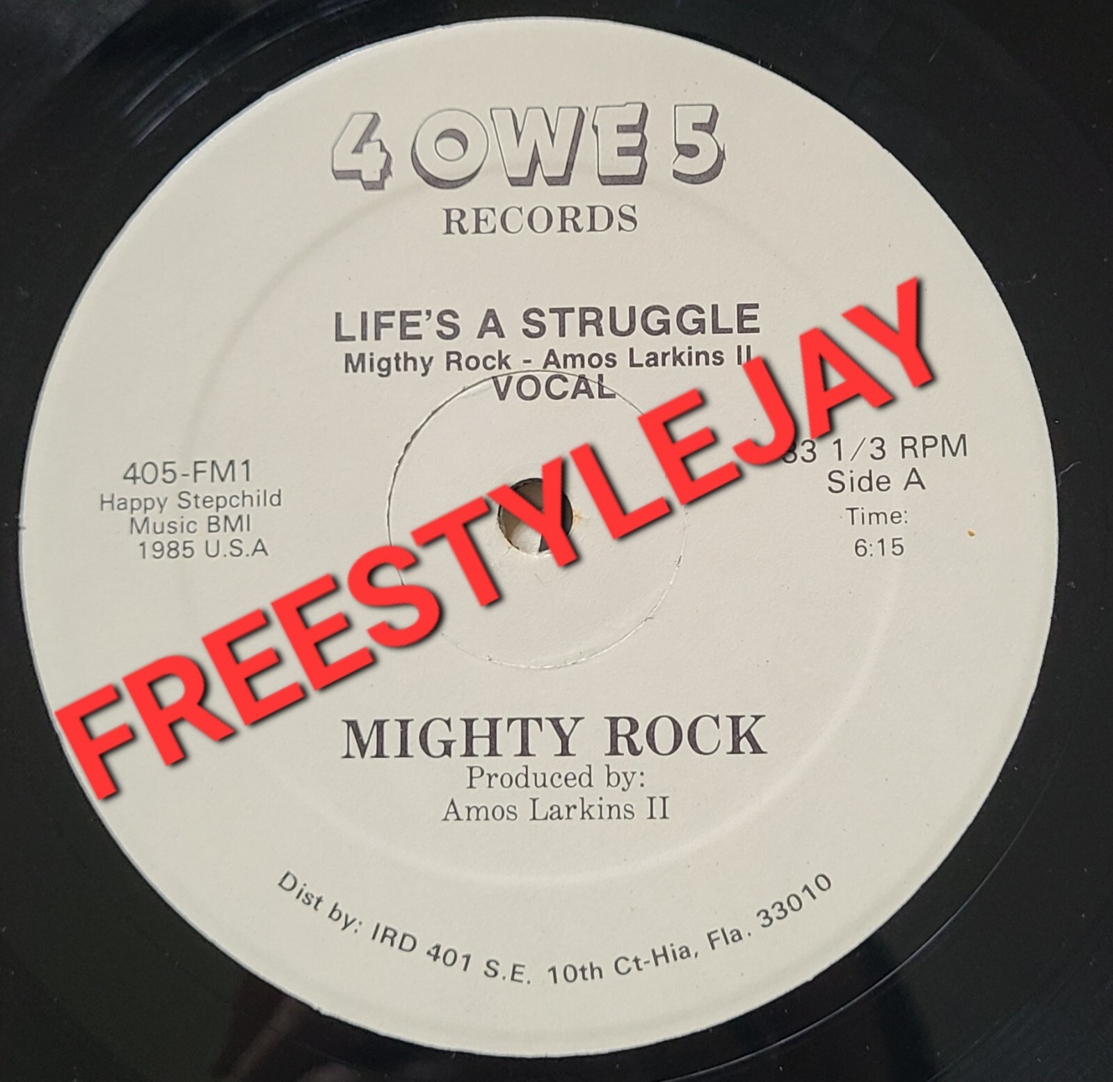 Mighty Rock-Life’s A Struggle 12” Miami Electro Rap 1985