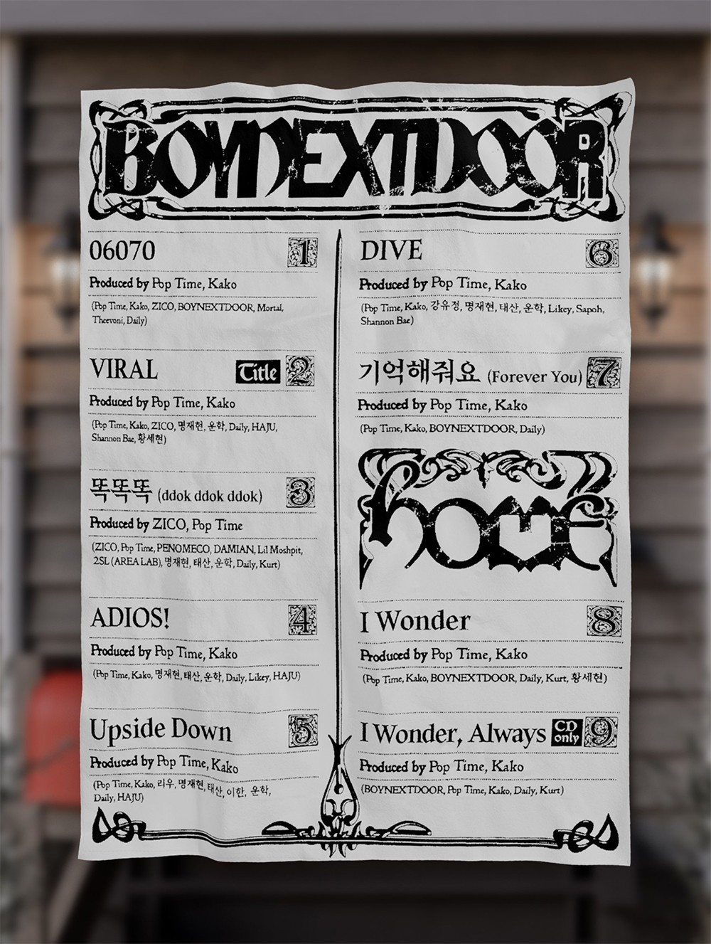 BOYNEXTDOOR HOME 1st Studio Album WEVERSE RANDOM Ver/QR+PhotoCard+6 Sticker+GIFT