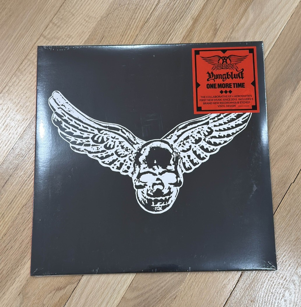 Aerosmith & YUNGBLUD One More Time Signed Insert Black Vinyl – New In Hand