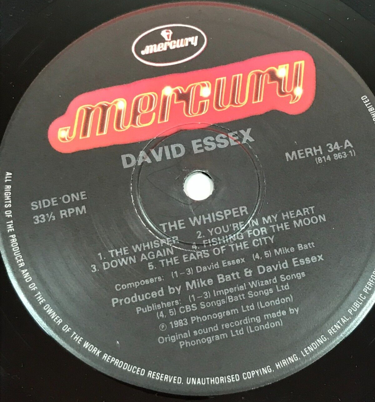 DAVID ESSEX The Whisper 1983 UK Vinyl LP A Winter’s Tale Fishing For The Moon