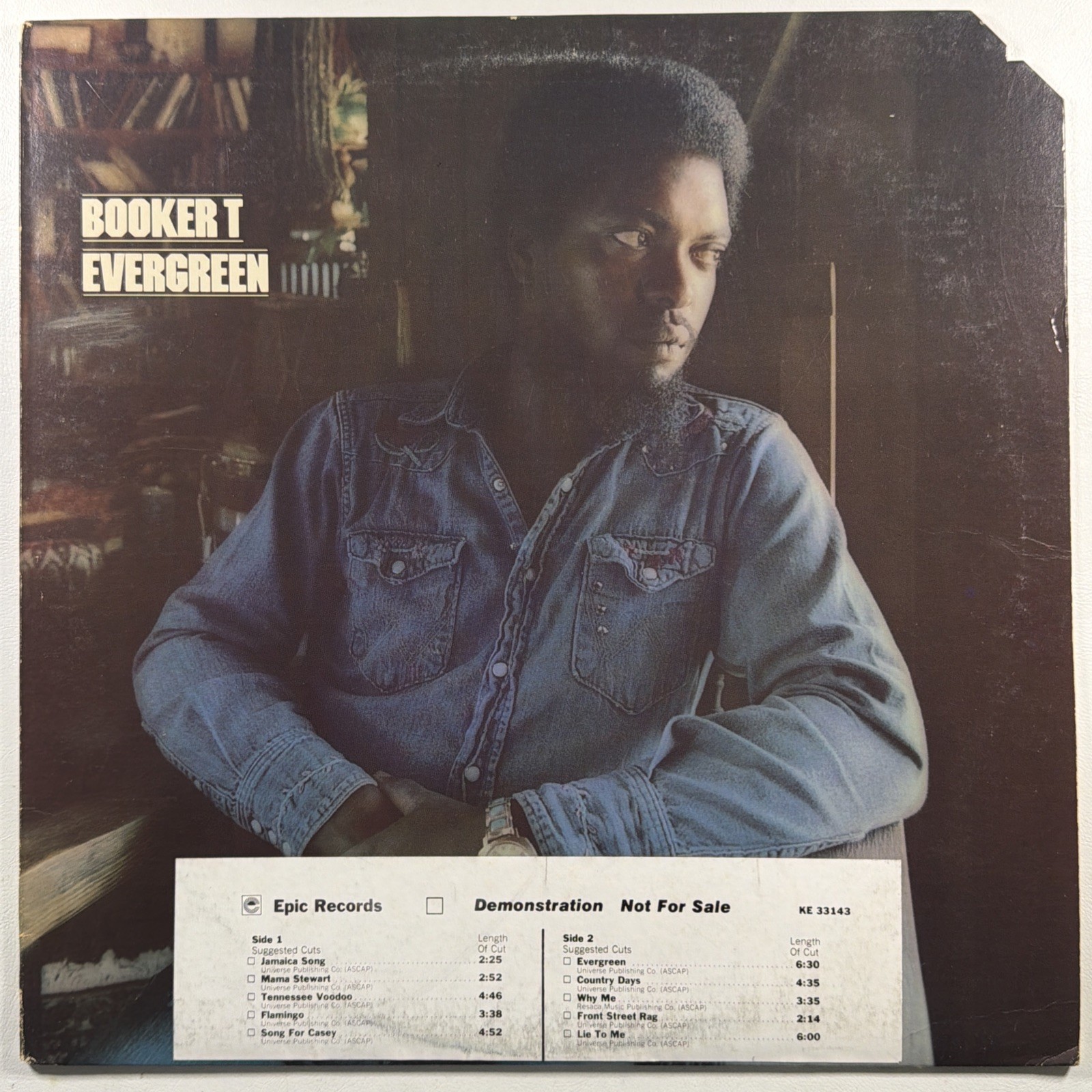 Booker T – Evergreen LP Epic Records KE 33143 EX White Promo 1974 Soul