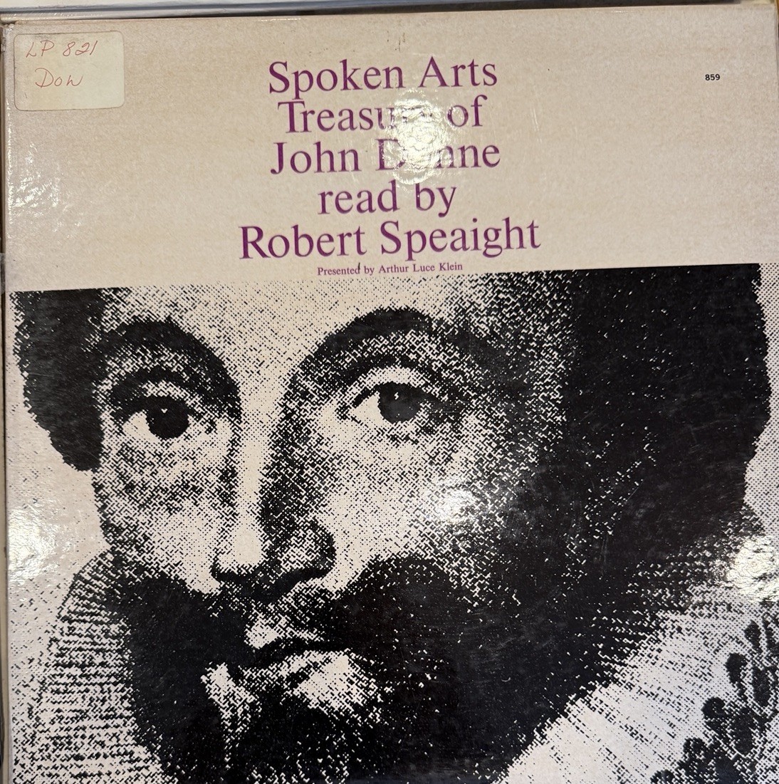 Spoken Arts Treasures of John Beane Vinyl LP Spoken Word Storytelling 859