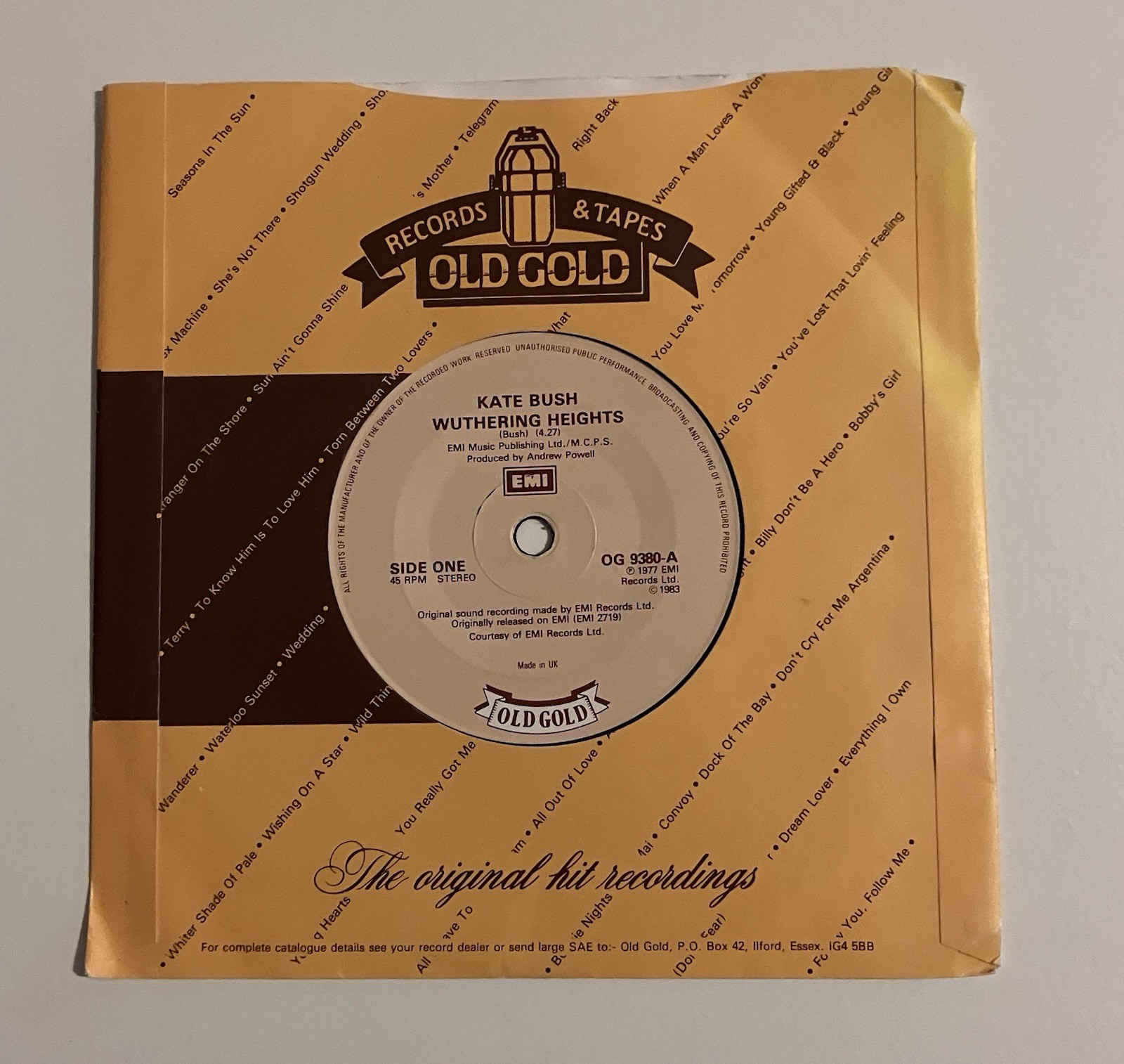 Kate Bush Wuthering Heights/The Man With The Child In His Eyes 7” Vinyl Single