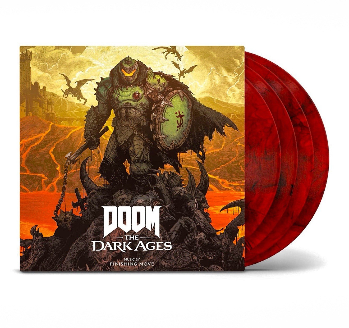 DOOM: The Dark Ages Laced Records Exclusive 4LP Vinyl Boxset Red & Black Marble