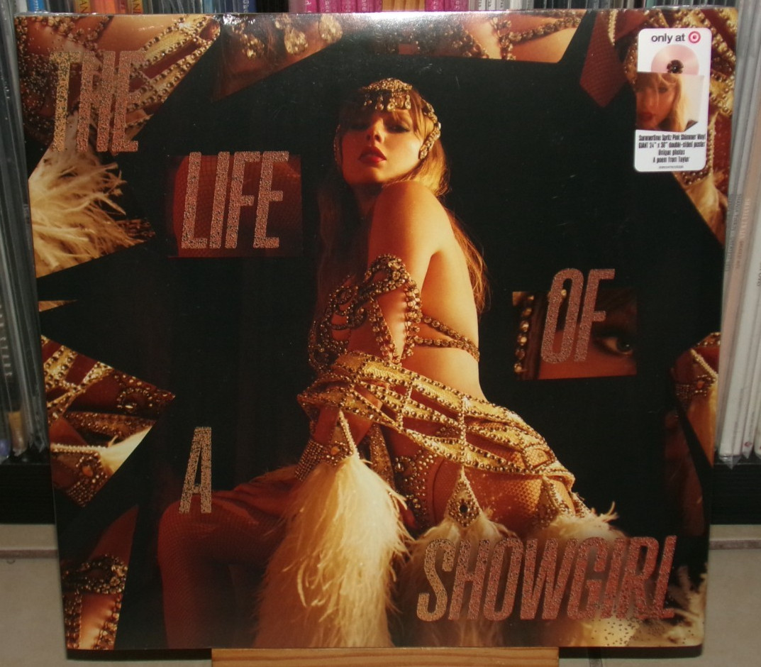 TAYLOR SWIFT THE LIFE OF A SHOWGIRL PINK & GOLD SHIMMER LP THE FATE OF OPHELIA