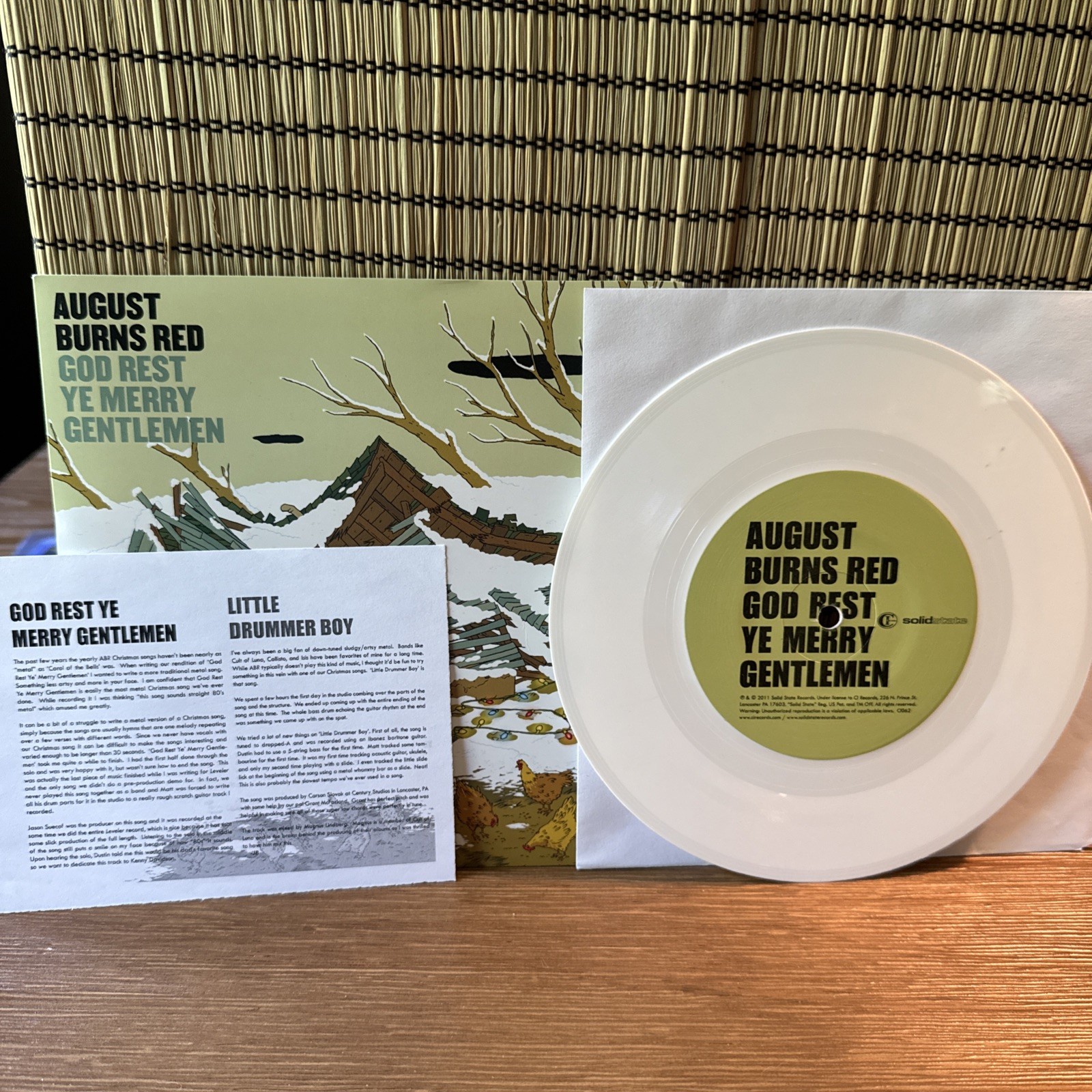 August Burns Red God Rest Ye Merry Gentlemen 7 Inch On Yellow Swirl Vinyl