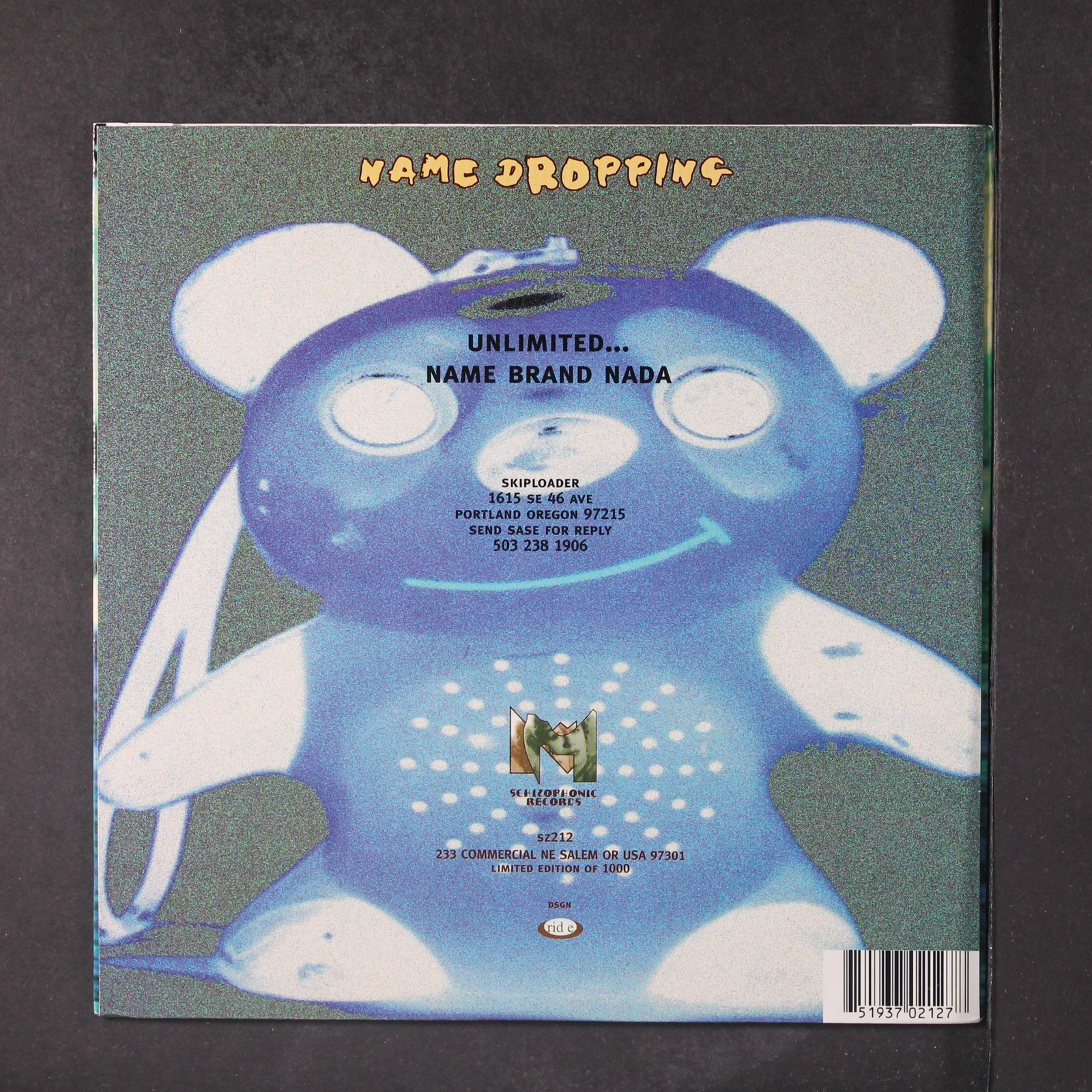 SKIPLOADER: name dropping +2 SCHIZOPHONIC 7″ Single 45 RPM