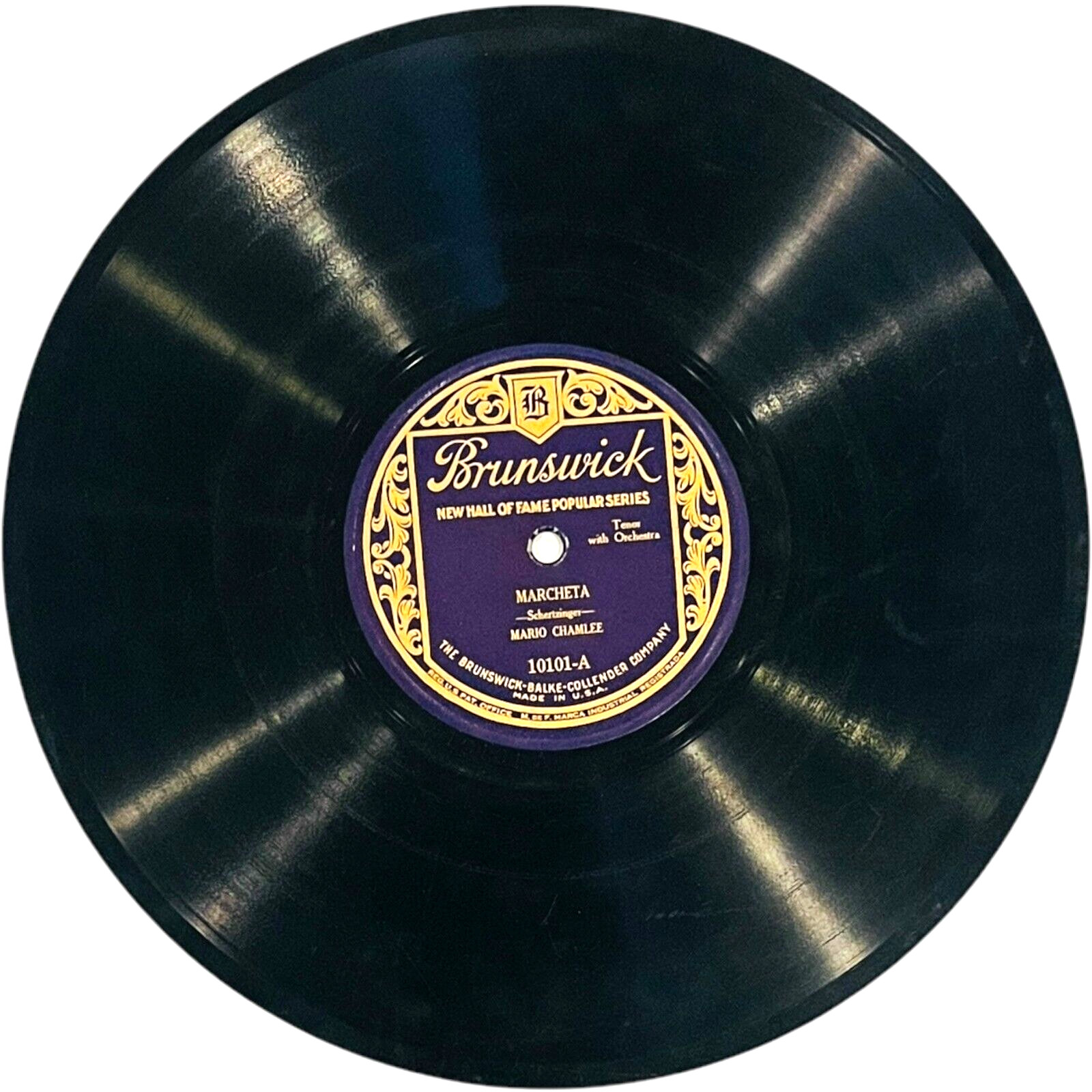 Mario Chamlee – Marcheta / Memory Lane – Columbia Record 10101 – 10″ 78rpm