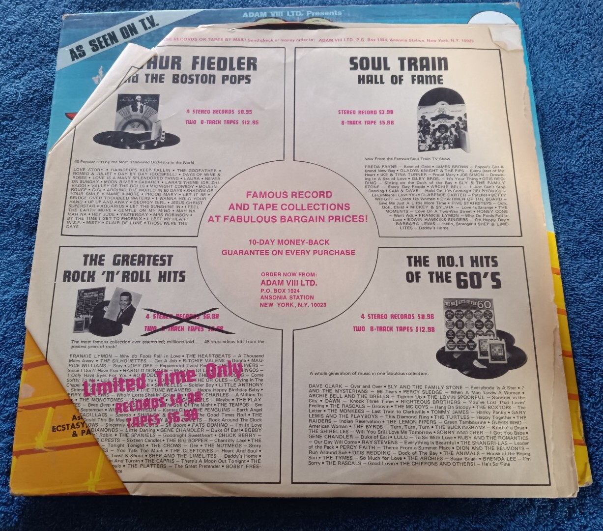 20 Solid Gold Hits LP Various Artists 1974 Adam VIII Ltd Grassroots Spinners