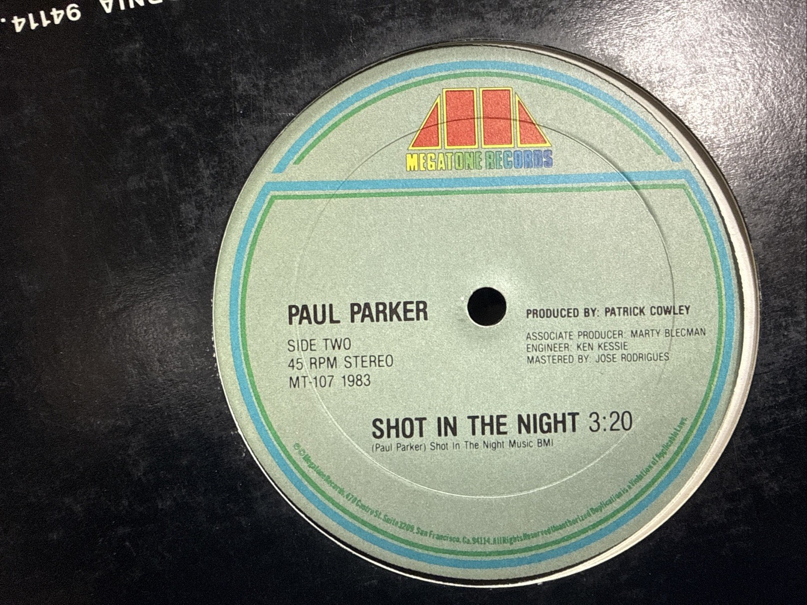 Paul Parker Shot In The Night 12″ 1983 MEGATONE MT-107 HI NRG DISCO