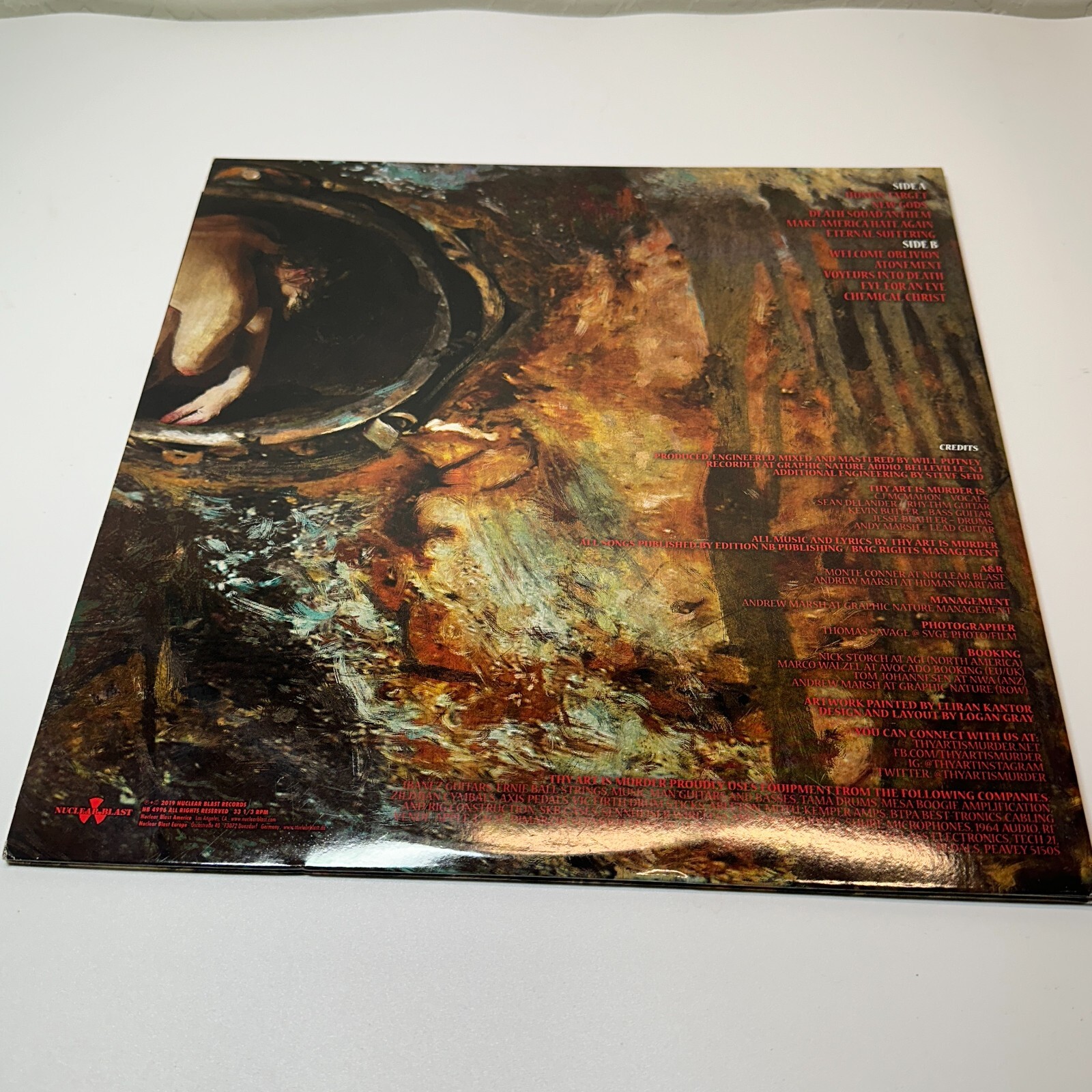 Thy Art Is Murder ‎Human Target OG US 2019 Gatefold Black Orange Swirl NM!