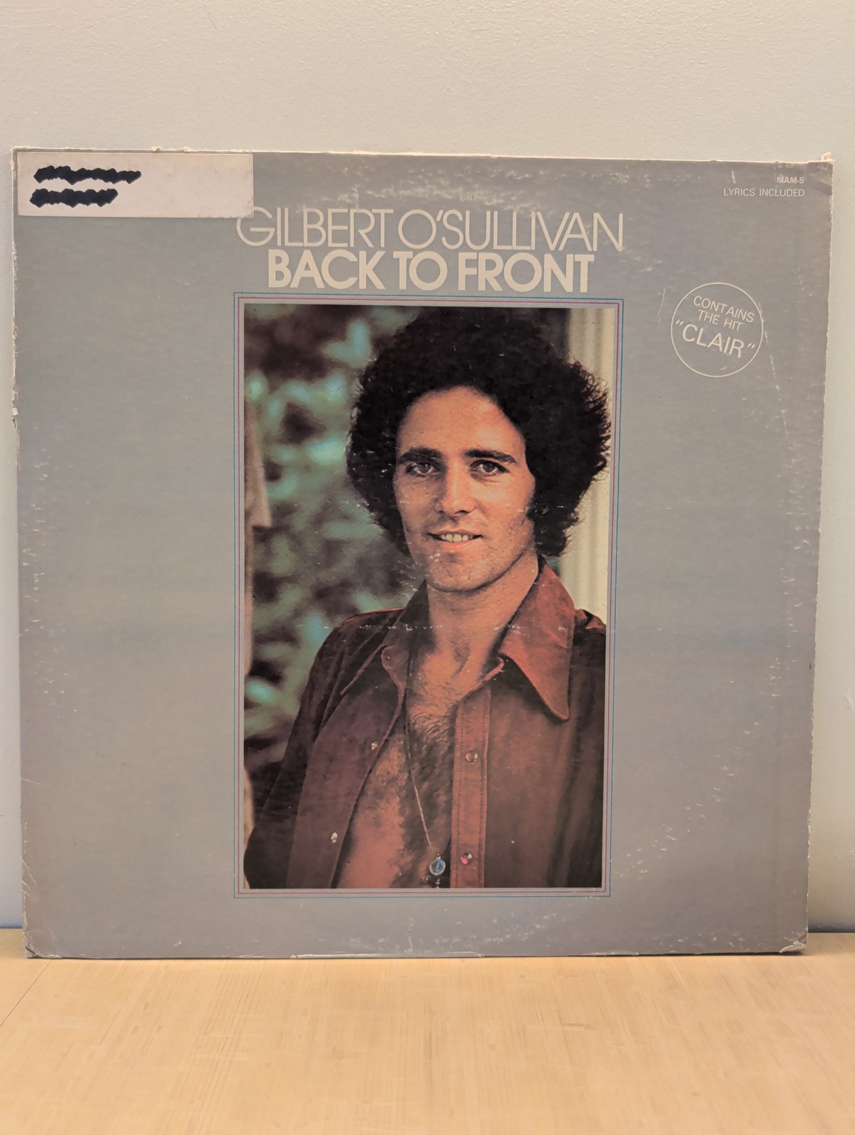 Gilbert O’Sullivan | Back To Front | Vinyl LP 1972 MAM MAM-5 | VG+/VG+