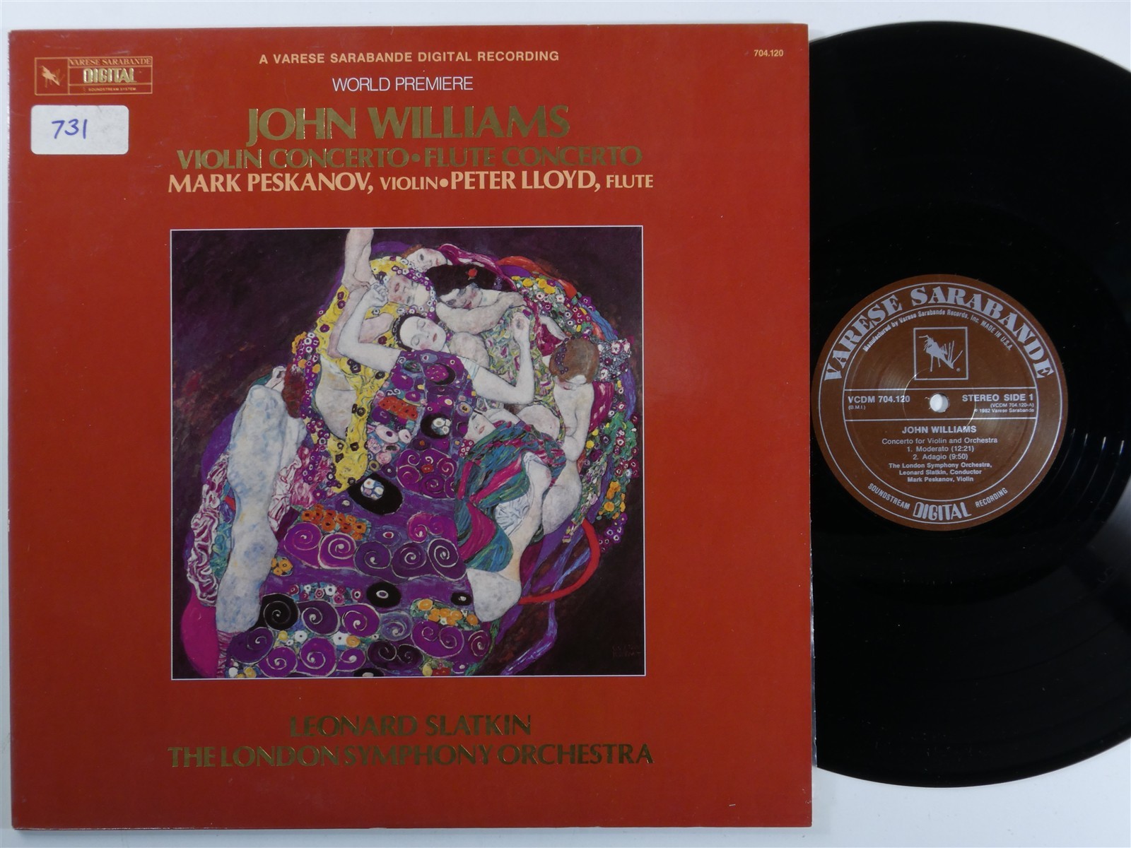 JOHN WILLIAMS Violin/Flute Concerto SLATKIN – VARESE SARABANDE LP NM B328