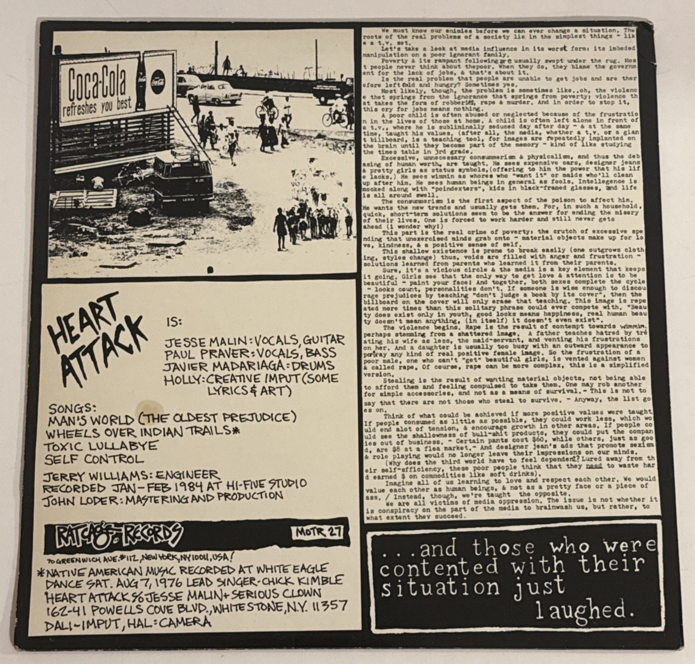 HEART ATTACK – SUBLIMINAL SEDUCTION ORIGINAL 1984 MORTARHATE MOTR 27 COMPLETE