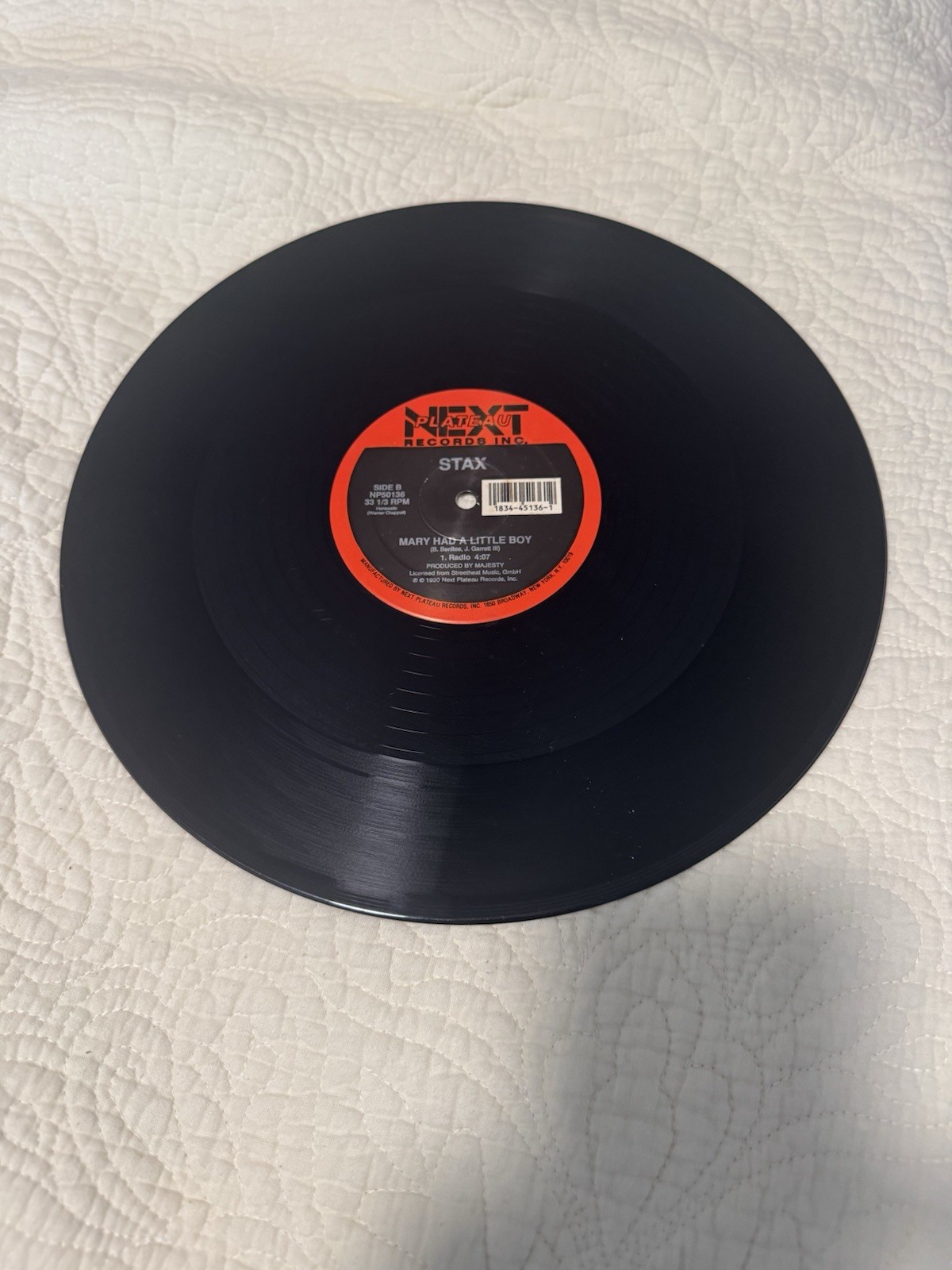 Stax ‎’ Mary Had a Little Boy ‘ 12″ Viny US 1990 Electronic VG++ NP 50136 House