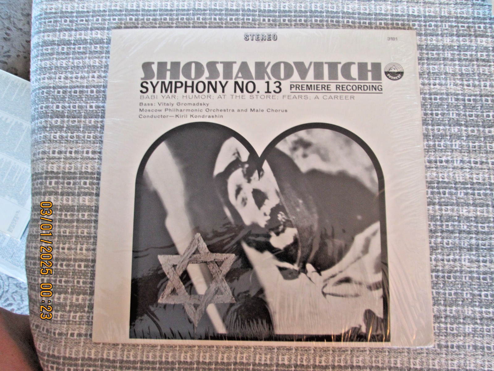 SHOSTAKOVITCH/SYMPHONY NO.13/33 RPM/PREMIER RECORDING/CONDUCTOR-KIRIL KONDRASHIN