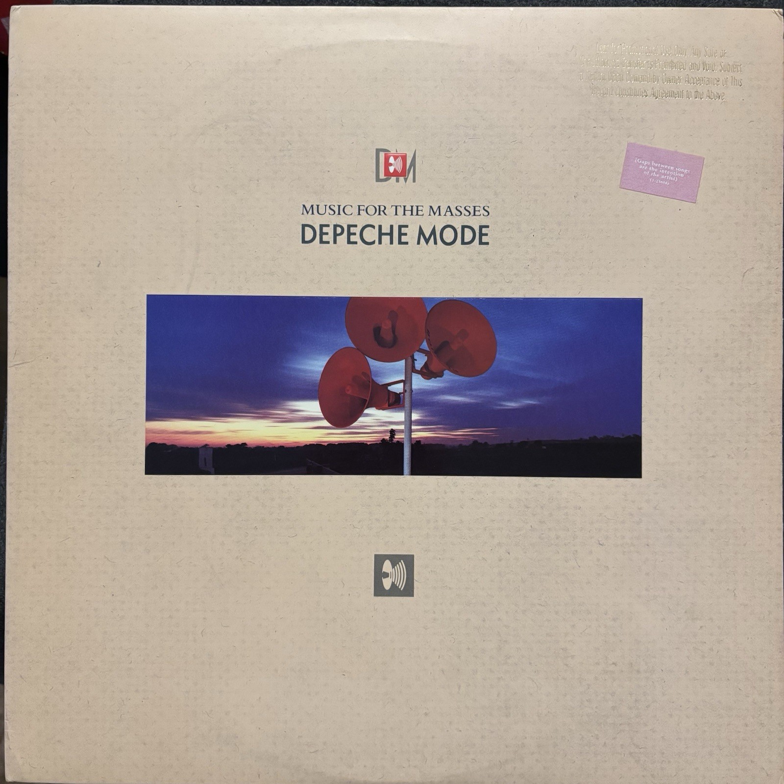 Depeche Mode Music For The Masses GOLD STAMP PROMO VINYL First Edition USA Sire