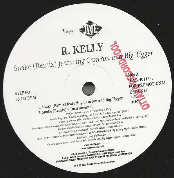 R. Kelly, Snake (Remix), (12″, Promo), NM or M-, 4028980594