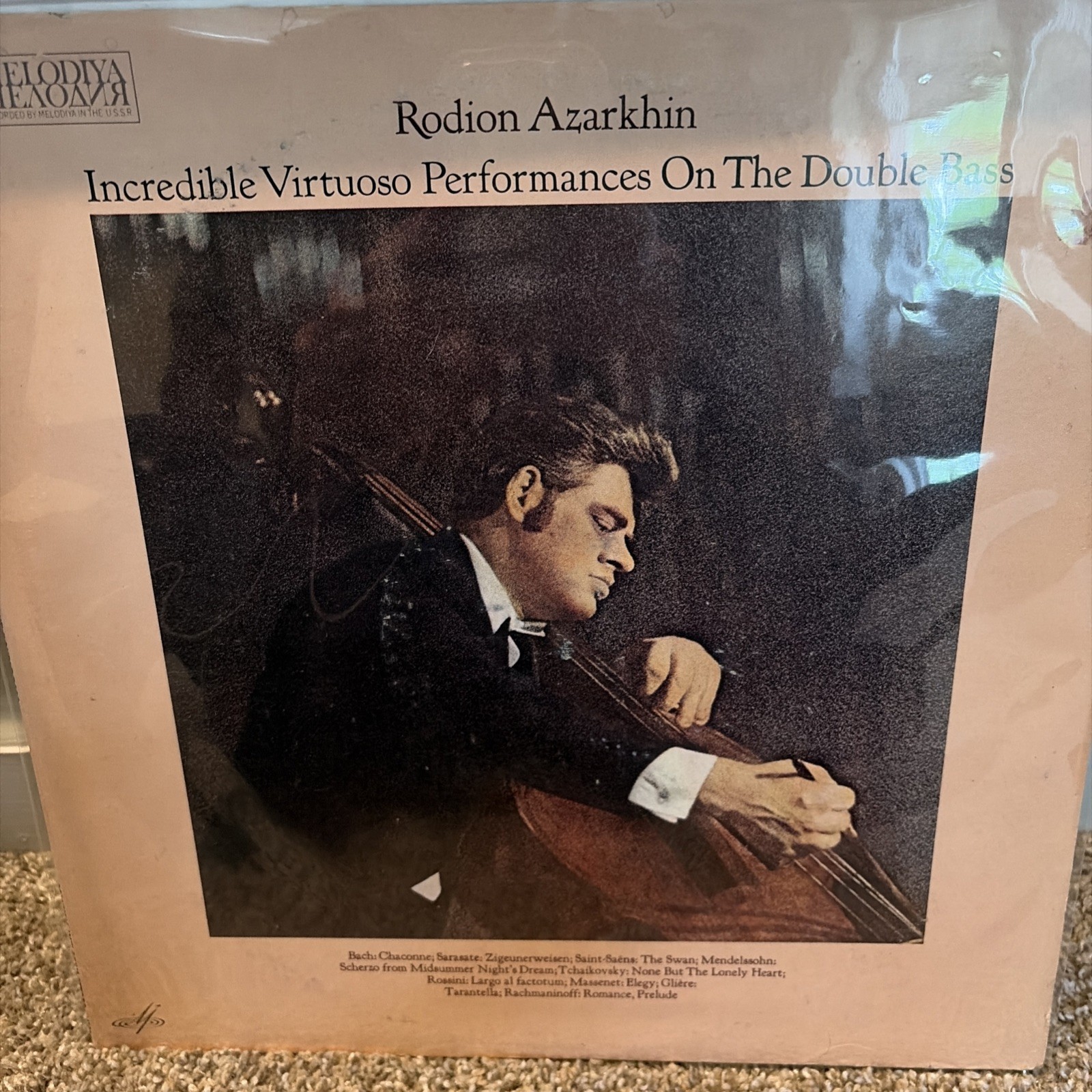 Rare Melodiya Rodion Azarkhin ‘Incredible Virtuoso on Double Bass’ Bach NM