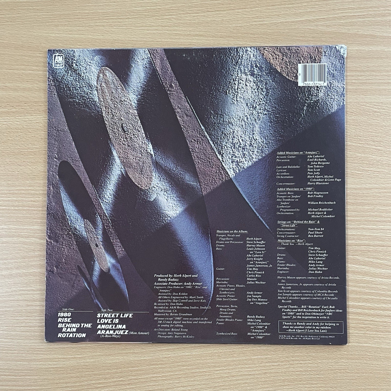 Herb Alpert – Rise 1979 Reissue Vinyl LP Latin Jazz/Funk VG