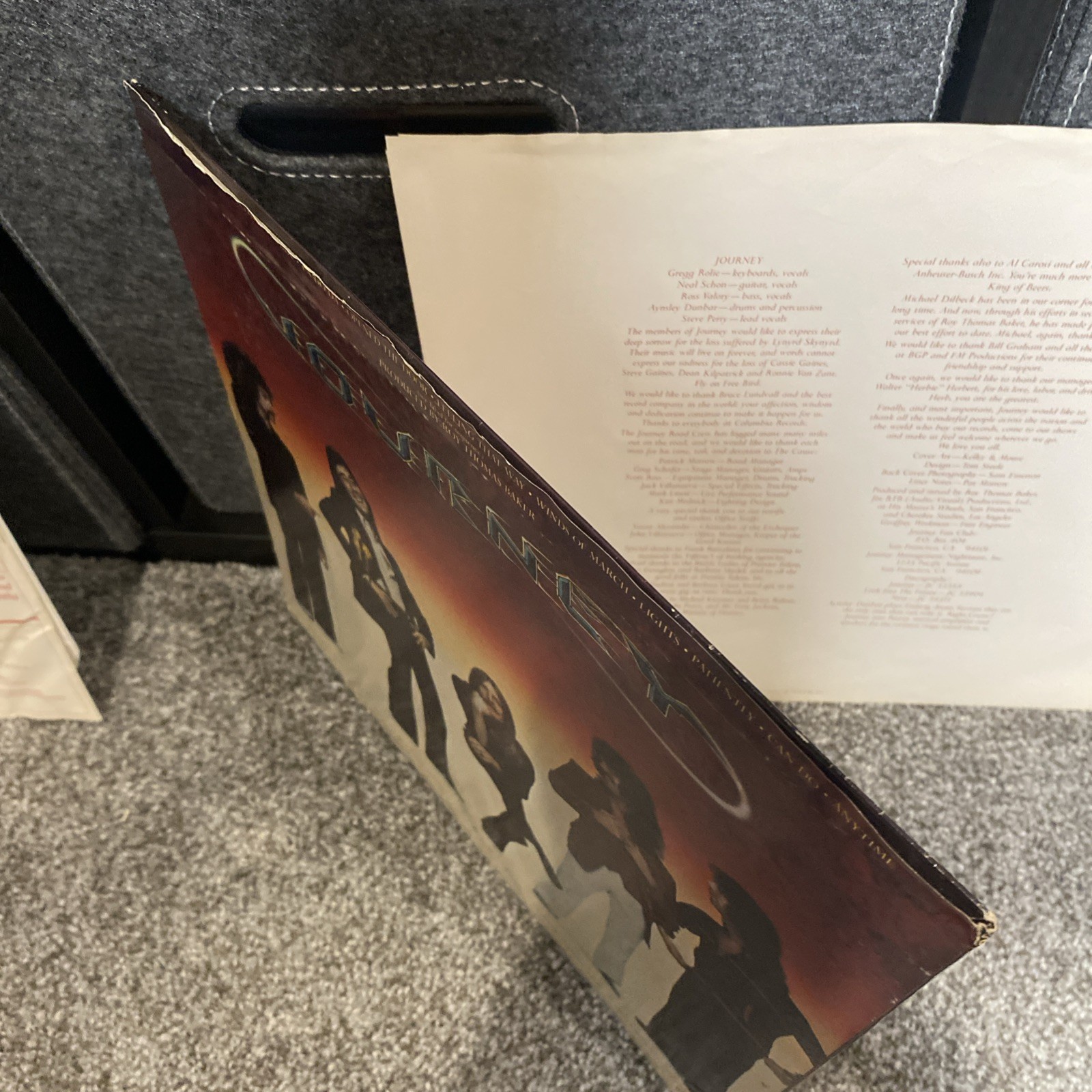 Journey Infinity Vinyl LP Record JC 34912 Original Lyric Inner Sleeve 1978 Rock