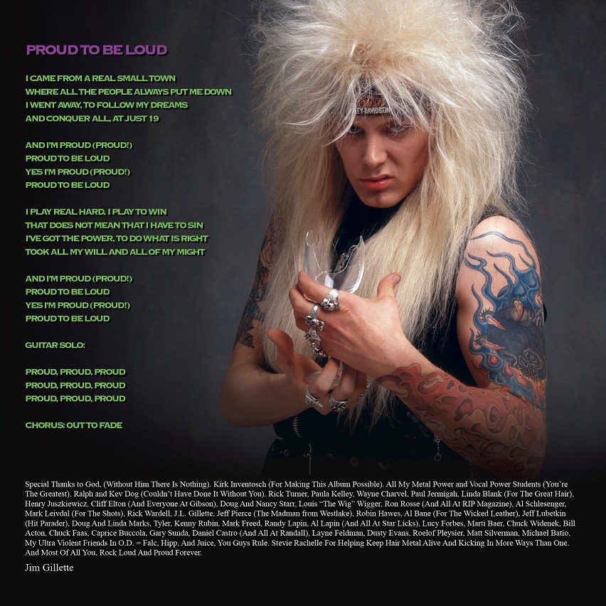 JIM GILLETTE “Proud To Be Loud” VINYL 2026 remaster NITRO Michael Angelo Batio